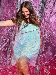 Mini Iridescent Sequin Fringe Dress, PURPLE, hi-res