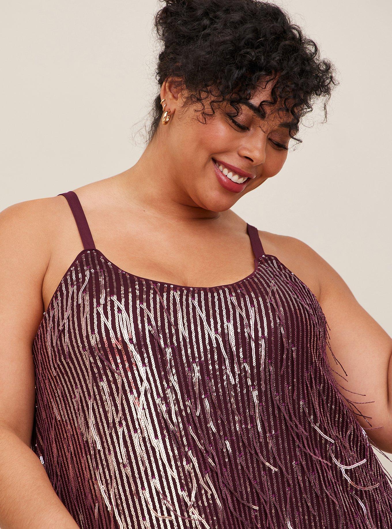 Plus Size - Sequin Short Sleeve Top - Torrid