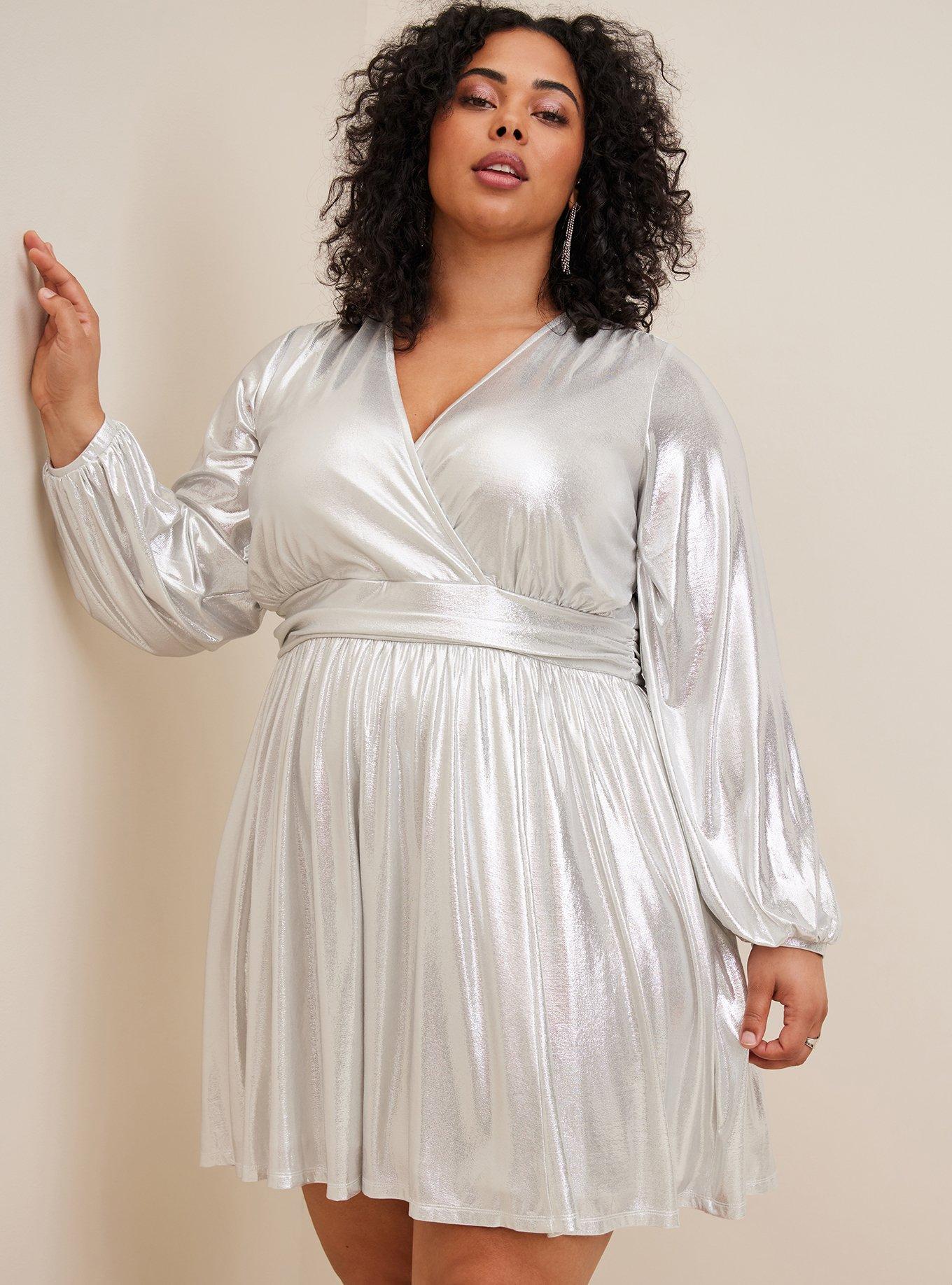 Plus Size - Mini Liquid Knit Surplice Dress - Torrid