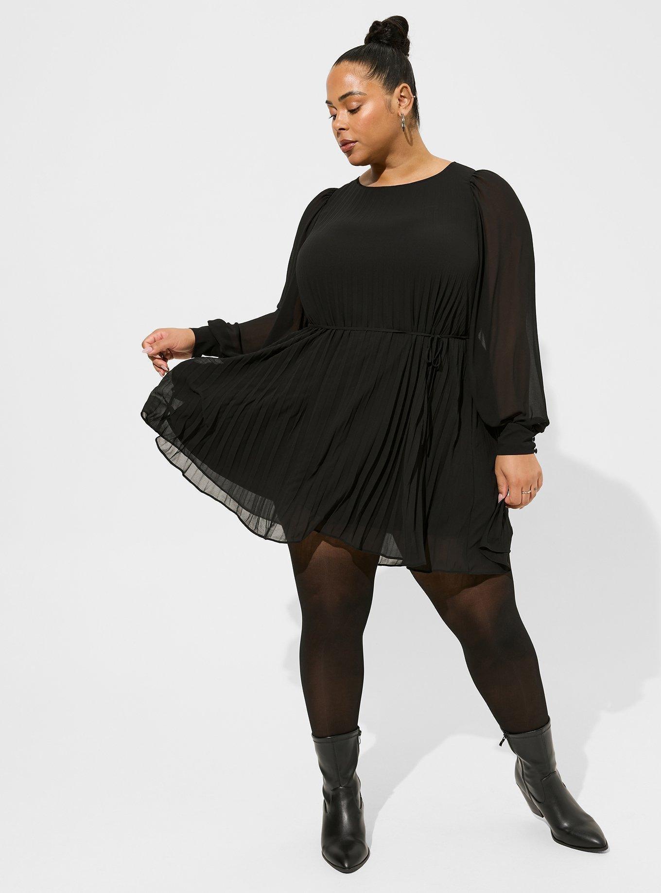 Plus Size - Mini Chiffon Pleated Dress - Torrid