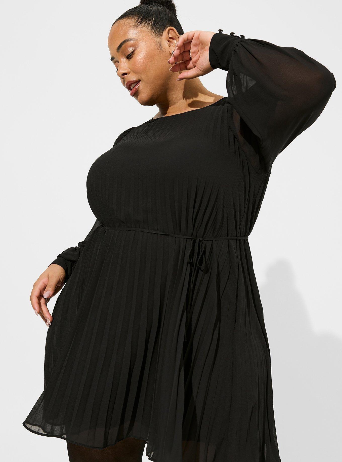 Plus Size - Mini Chiffon Pleated Dress - Torrid