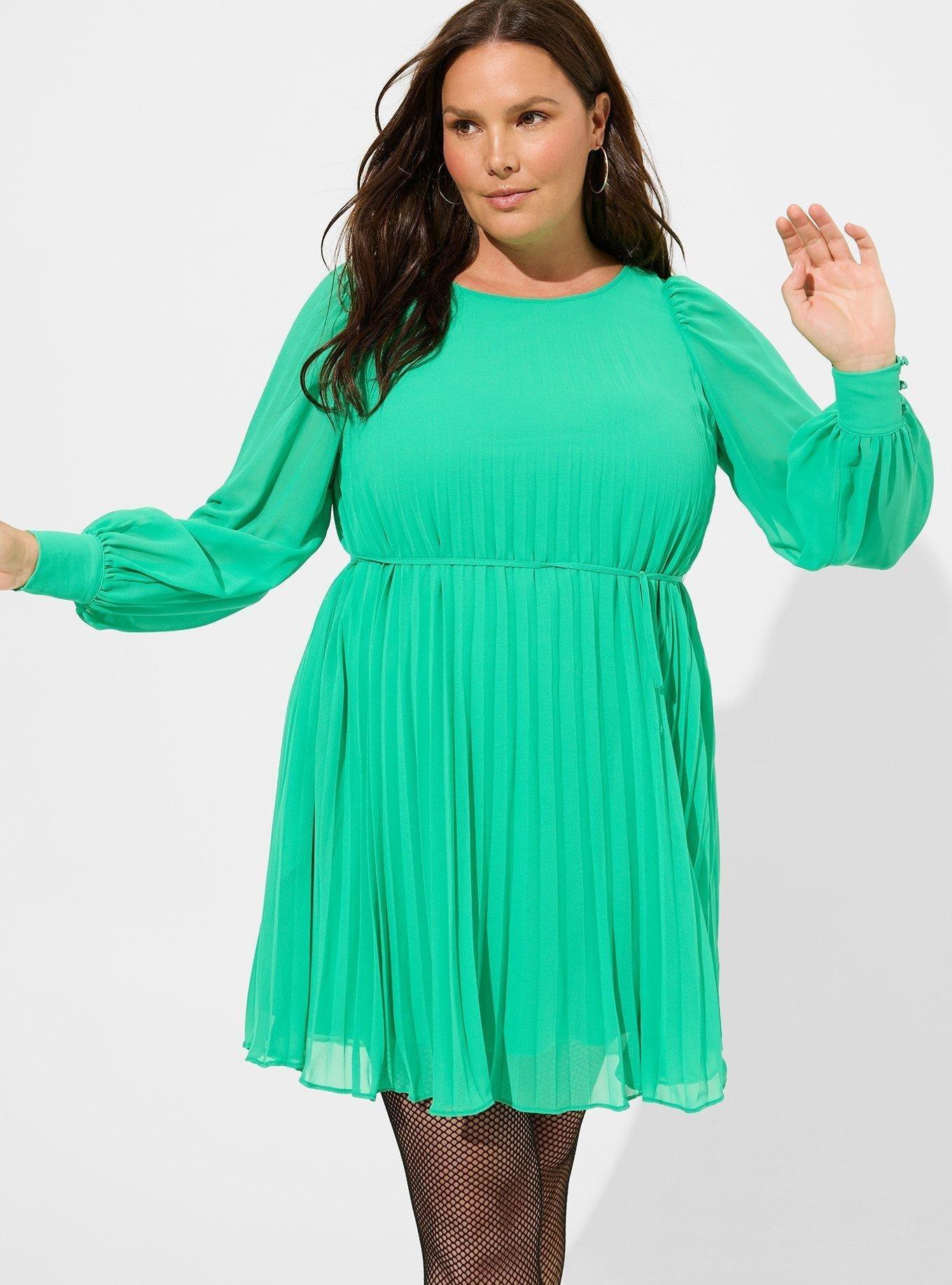 Plus Size - Mini Chiffon Pleated Dress - Torrid