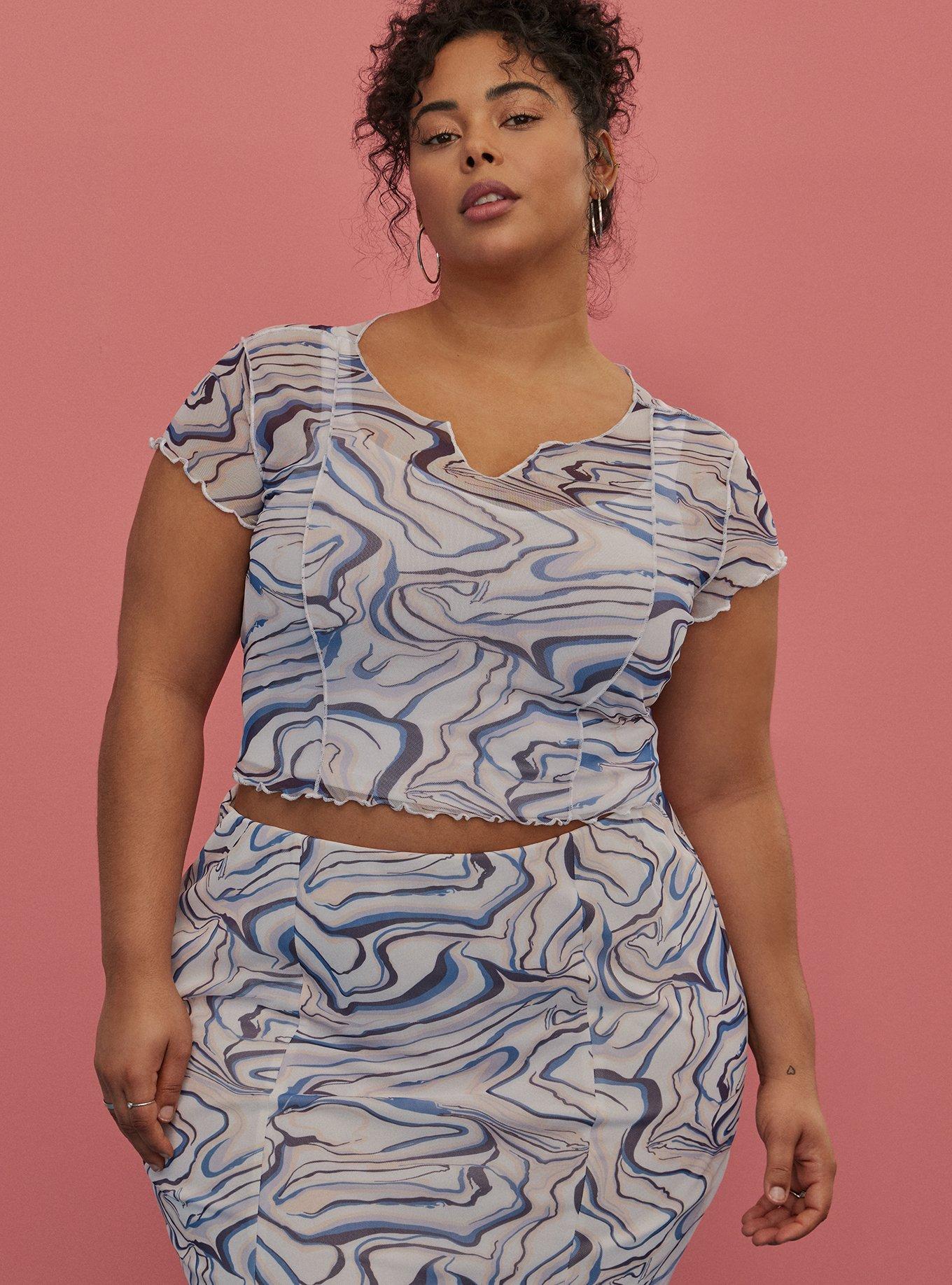 Festi Cropped Mesh Exposed Seam Top, MULTI, alternate