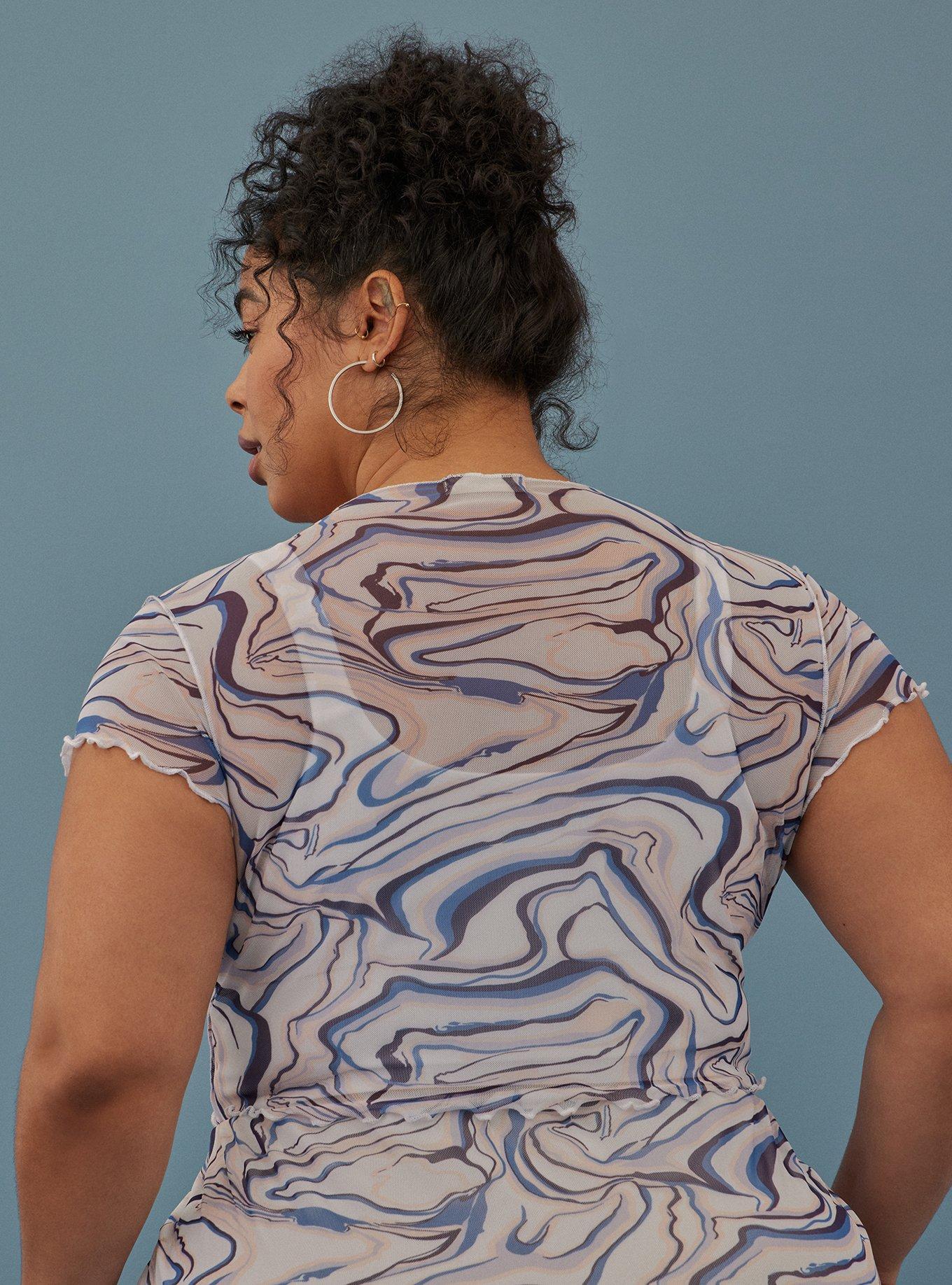 Festi Cropped Mesh Exposed Seam Top, MULTI, alternate