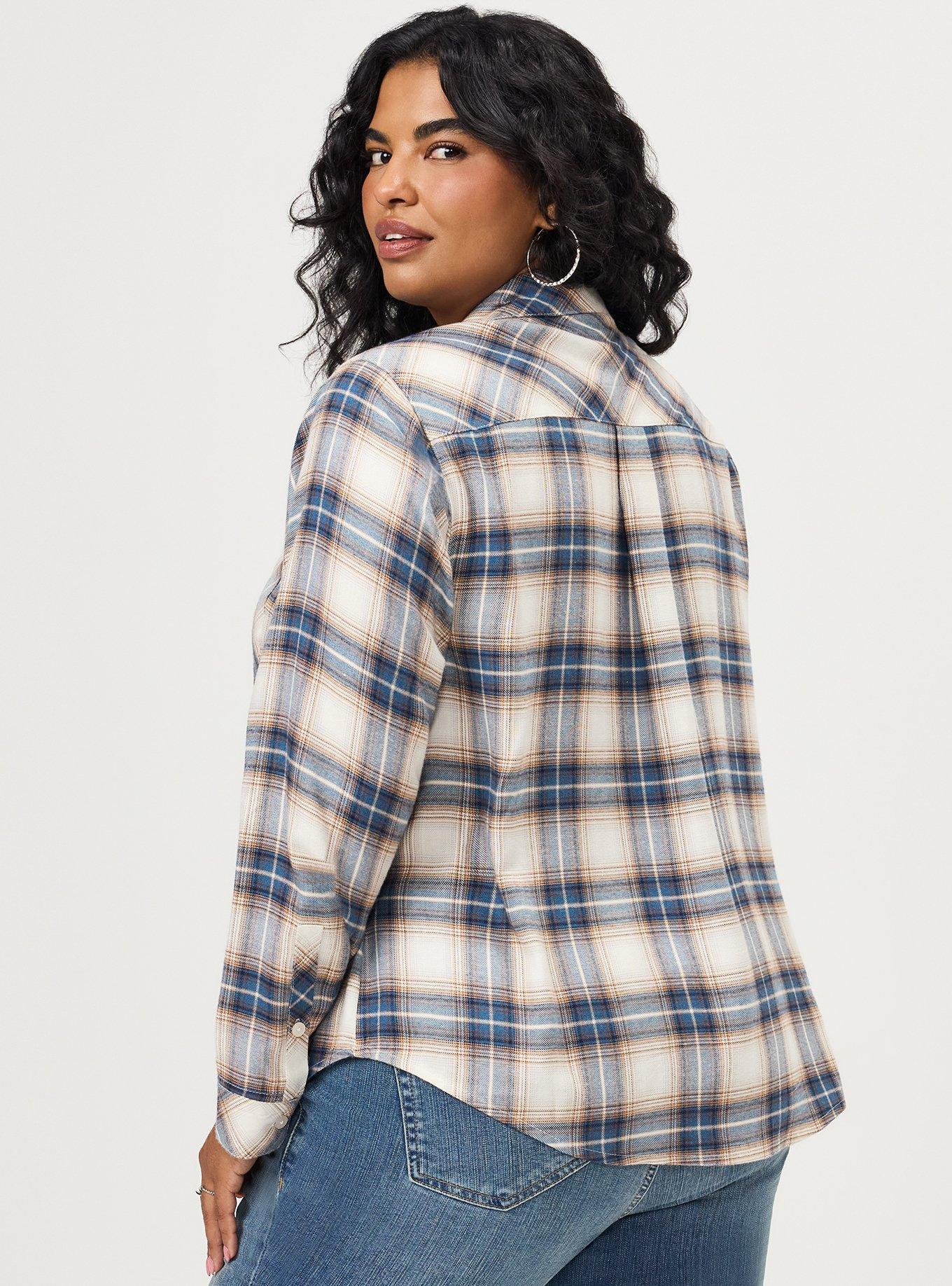 Lizzie Button-Up Shirt, BYE PLAID WHISPER WHITE, alternate