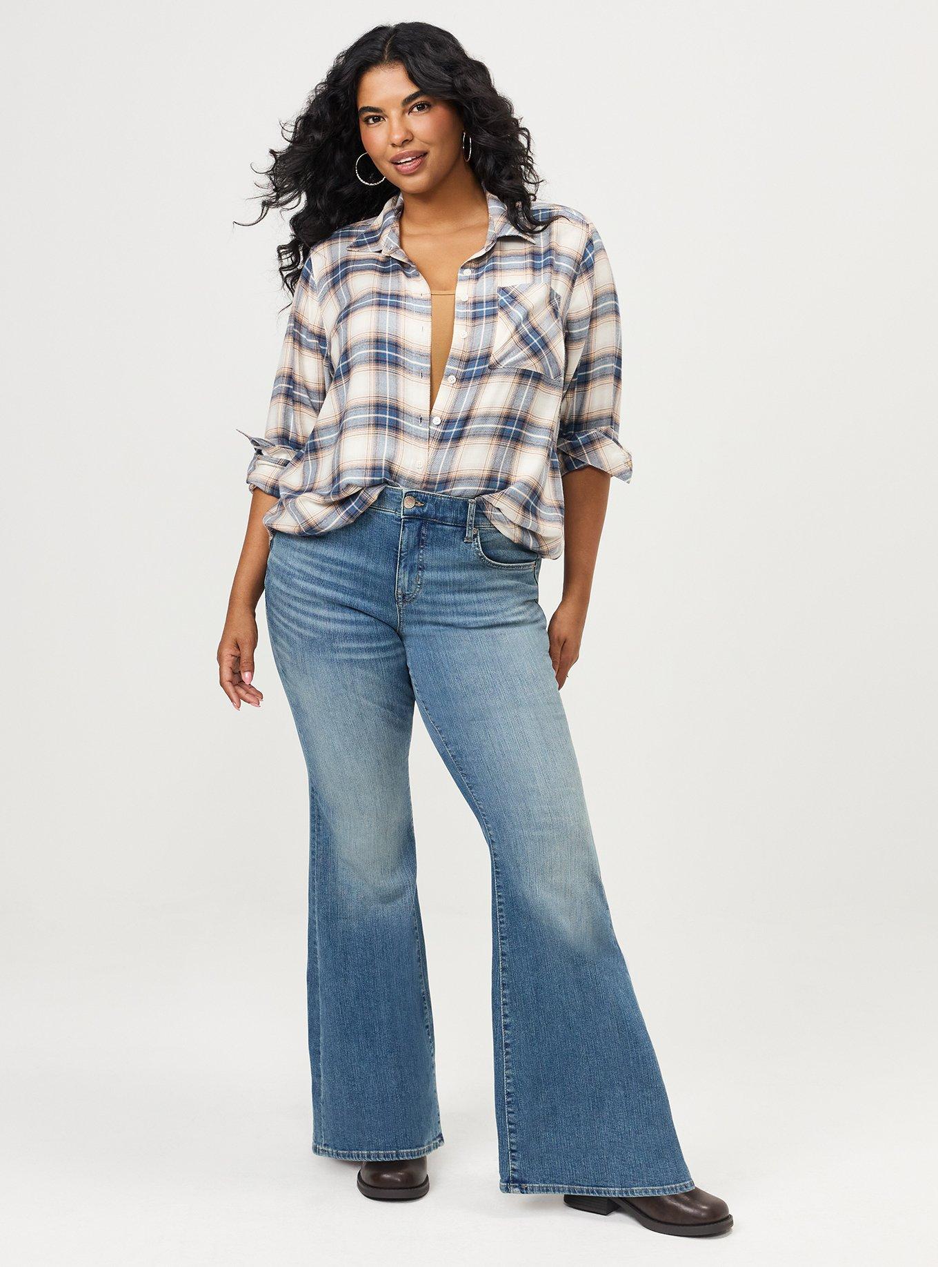 Lizzie Button-Up Shirt, BYE PLAID WHISPER WHITE, alternate