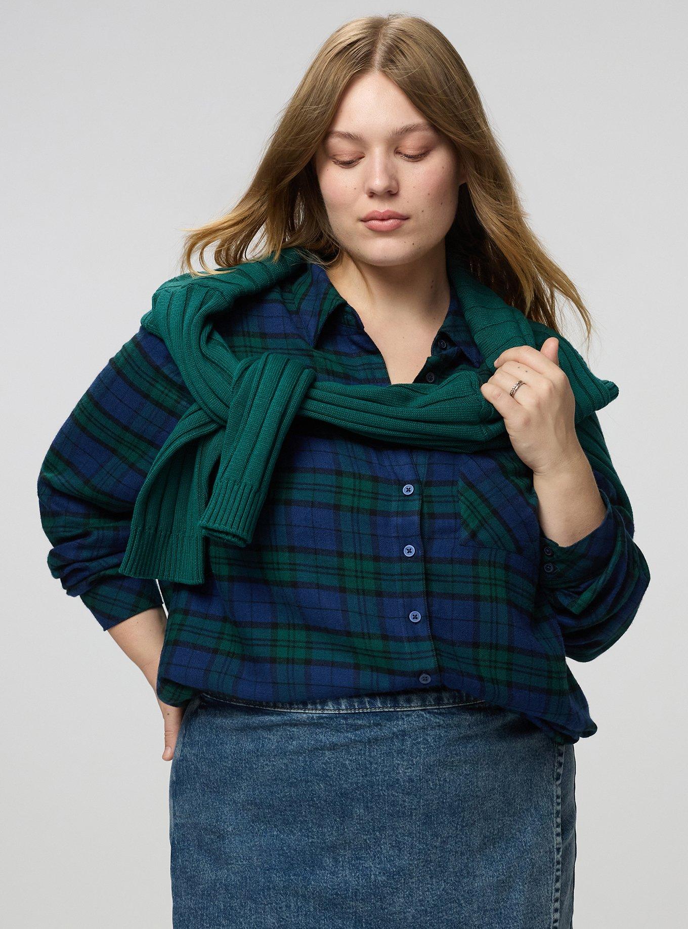 Lizzie Brushed Flannel Shirt, SAB PLAID BLUE, alternate