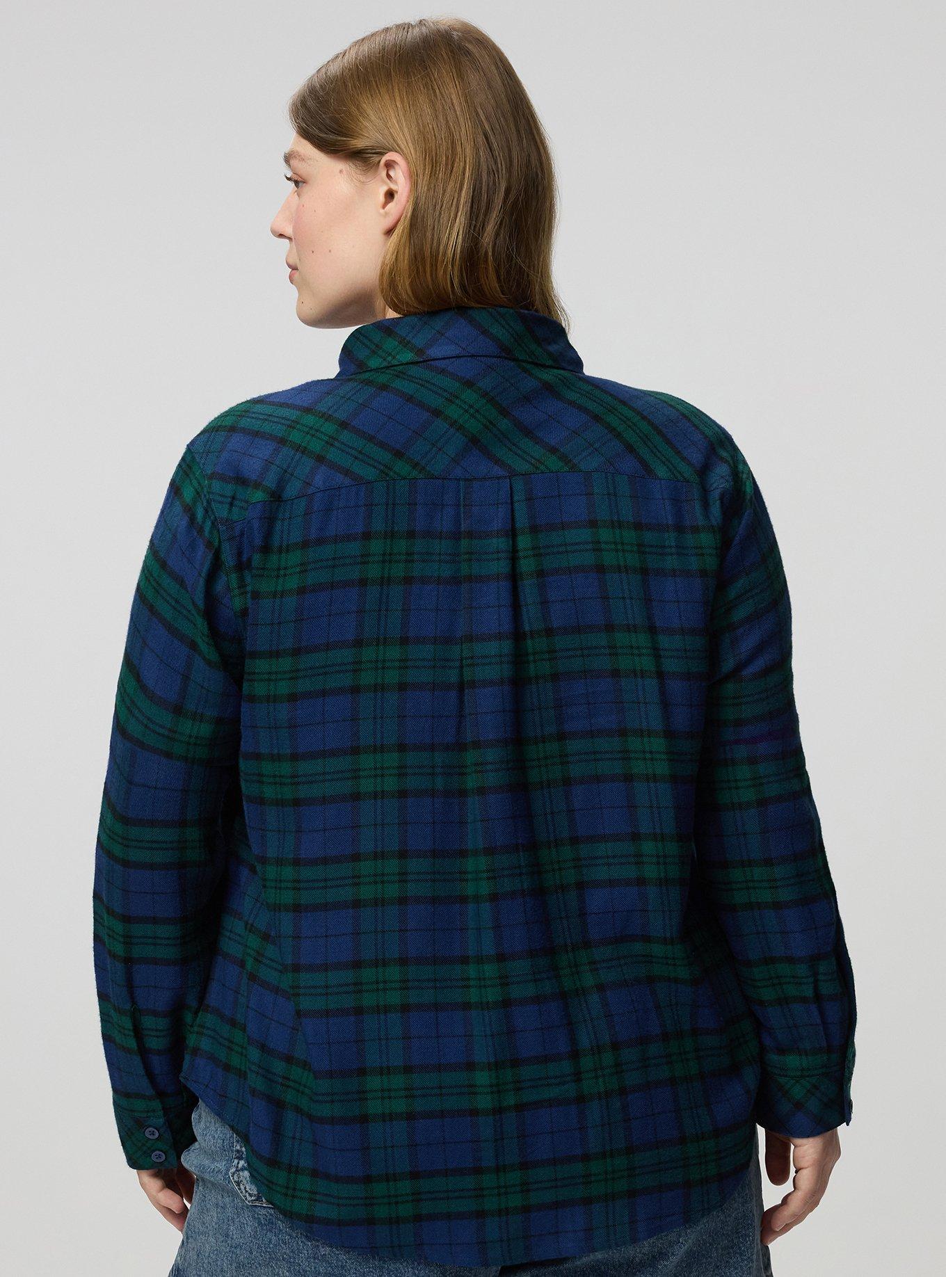 Lizzie Brushed Flannel Shirt, SAB PLAID BLUE, alternate