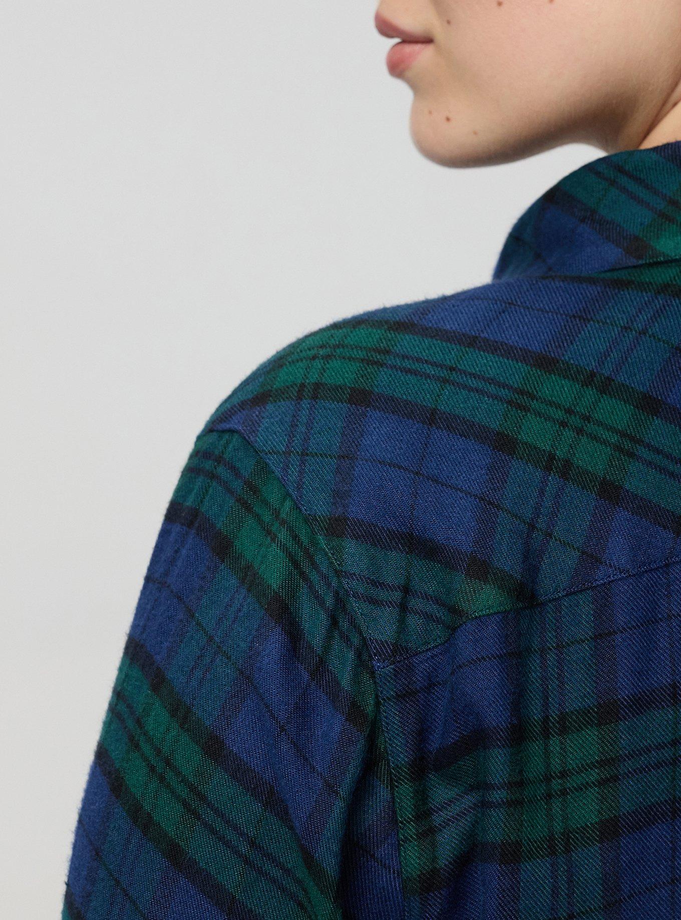 Lizzie Brushed Flannel Shirt, SAB PLAID BLUE, alternate