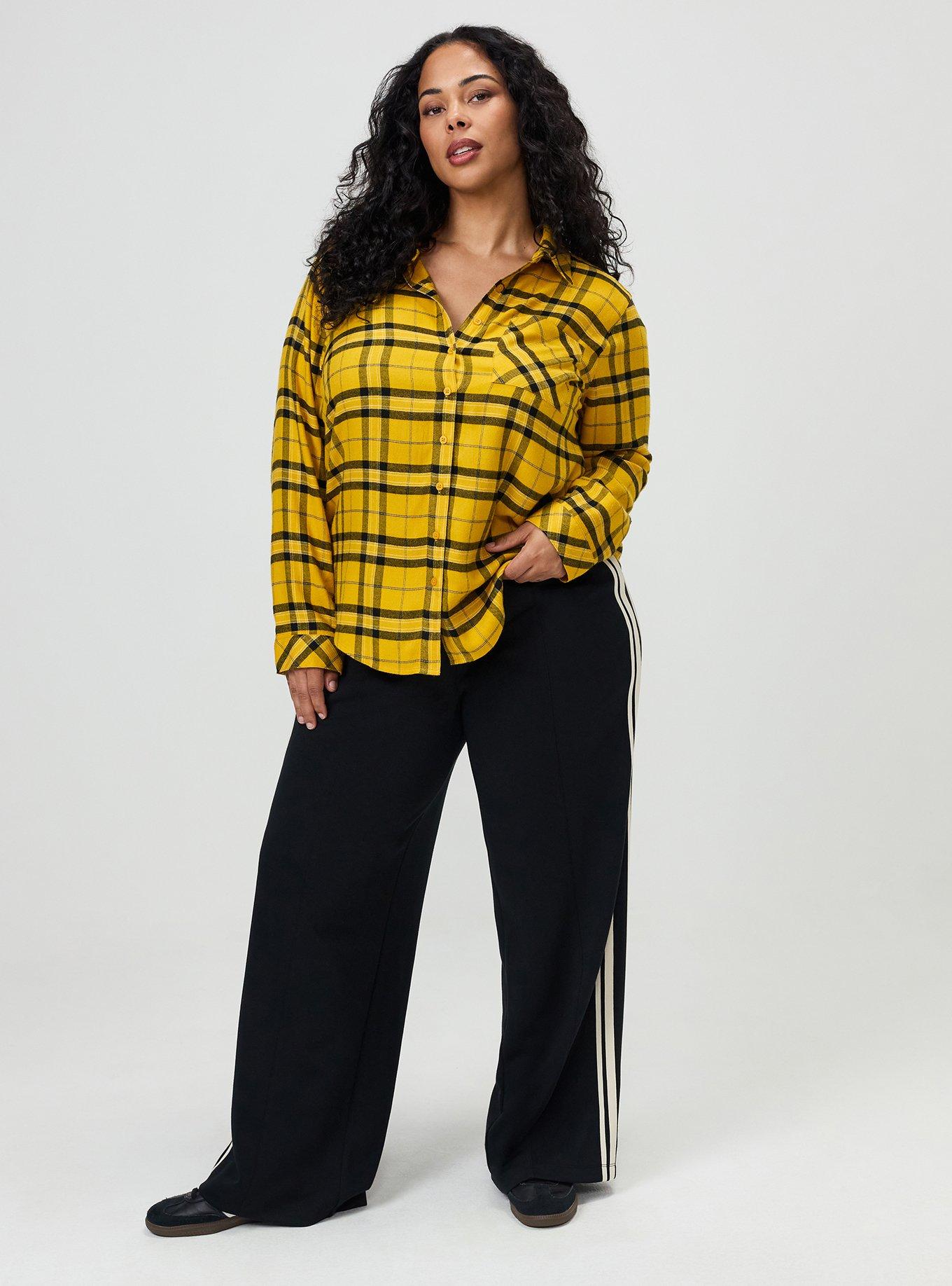 Lizzie Button-Up Shirt, MID SUMMER PLAID MINERAL YELLOW, alternate