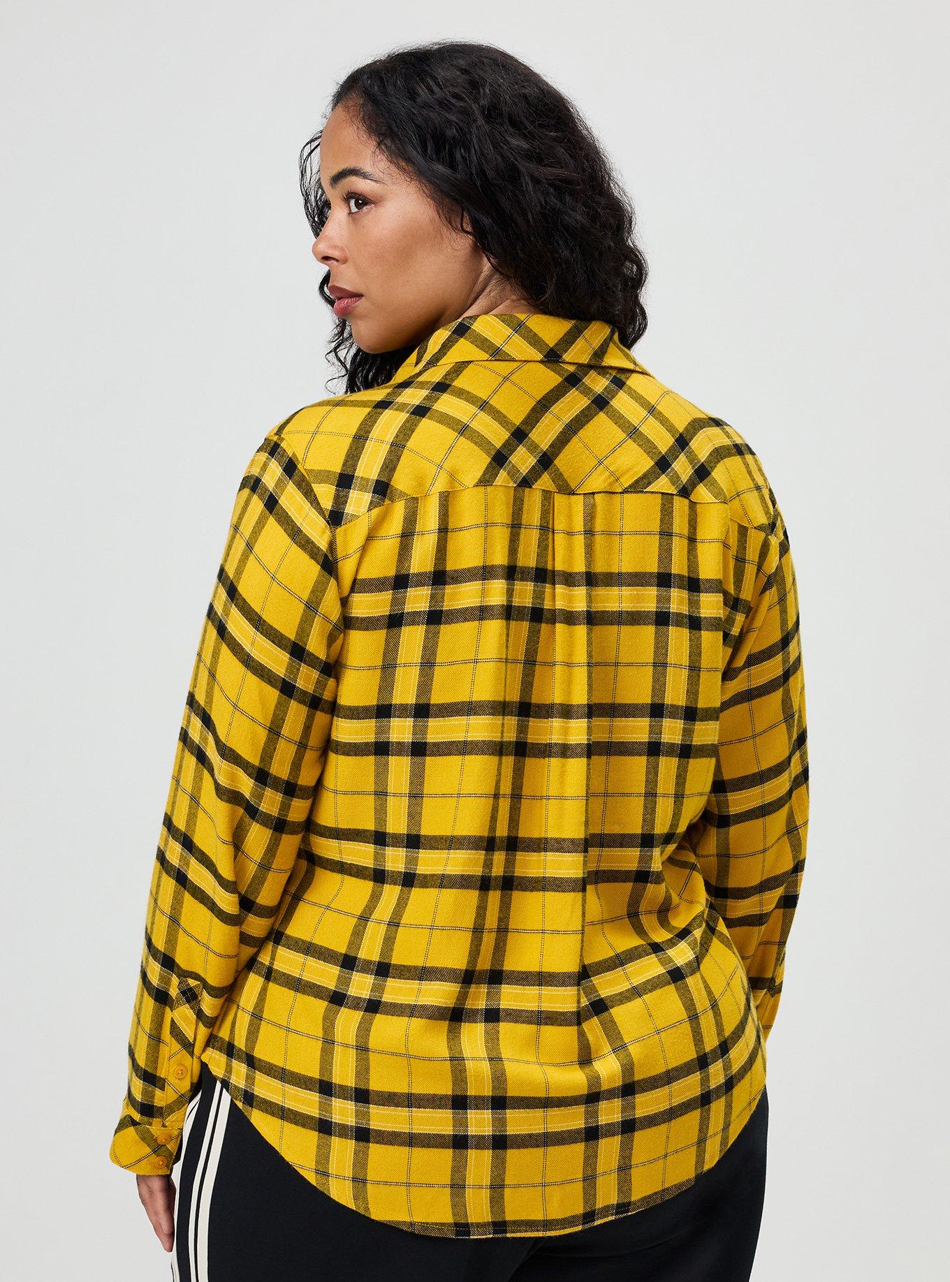 Lizzie Button-Up Shirt, MID SUMMER PLAID MINERAL YELLOW, alternate