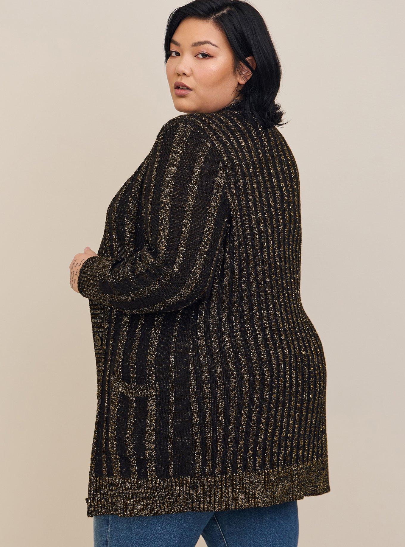 Plus Size Cable Boyfriend Cardigan Sweater Torrid