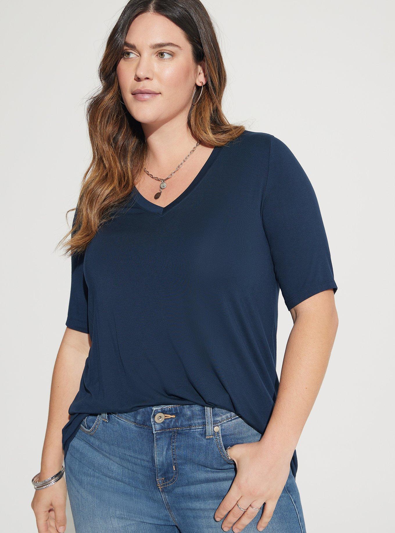 Favorite Tunic Super Soft V-Neck Hi-Low Tee, VIVID BLUE, alternate
