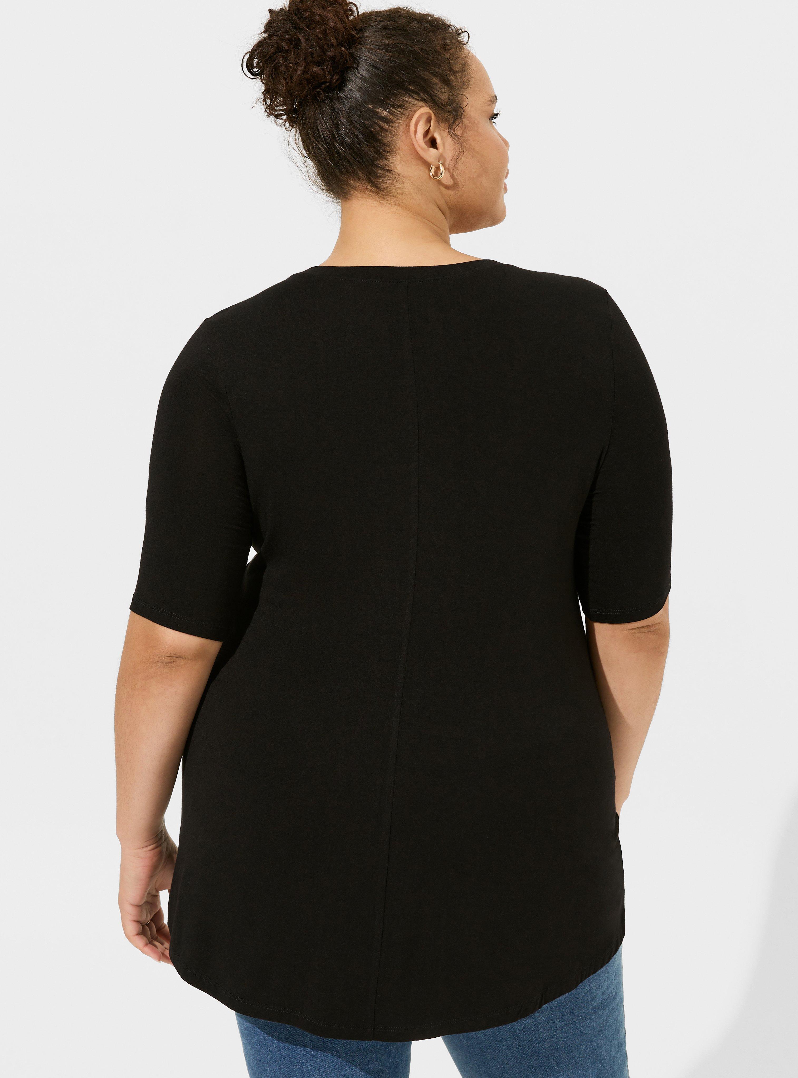 black high low shirt plus size