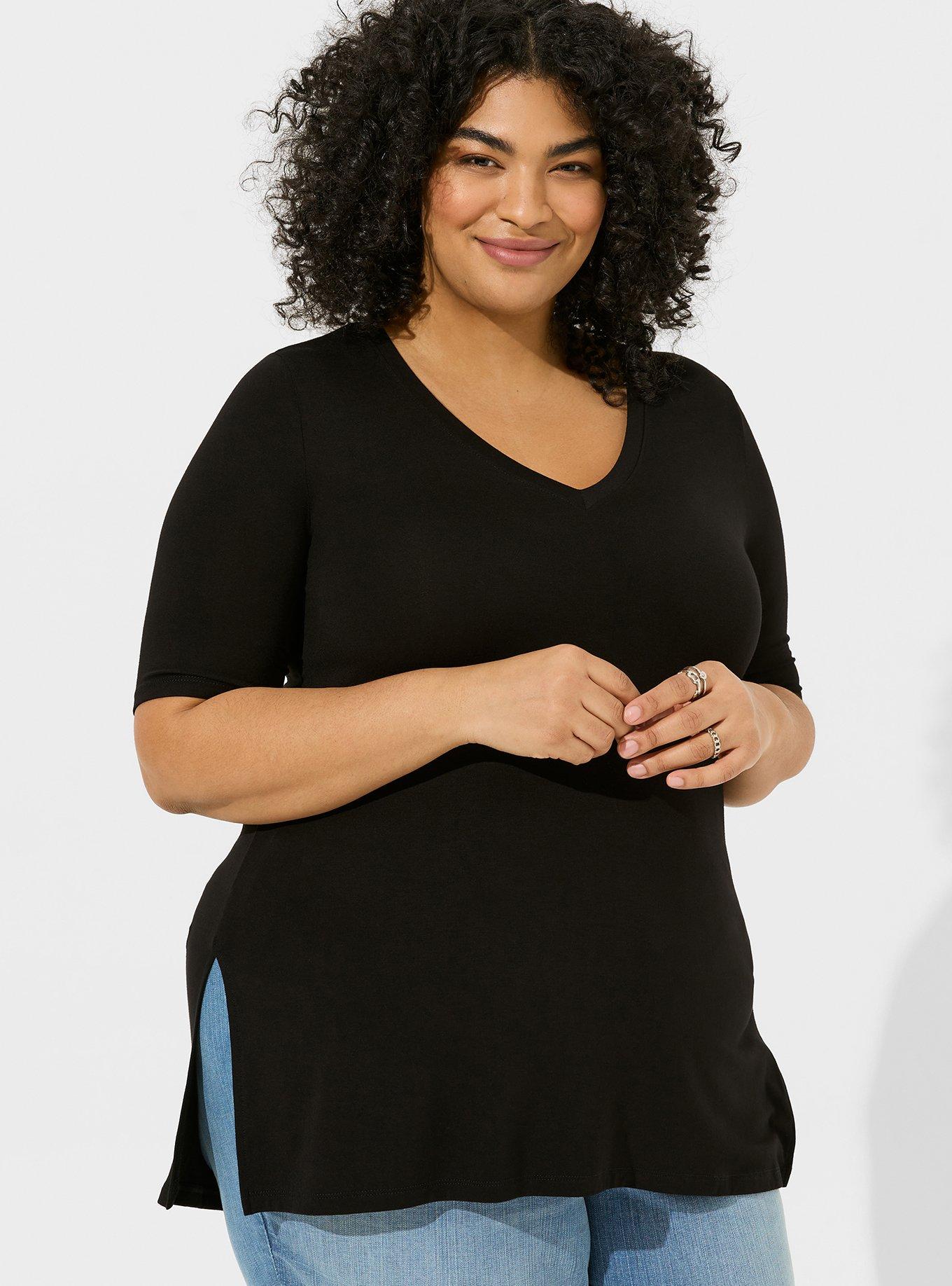 Plus Size - Favorite Tunic Super Soft V-Neck Side Slit Tee - Torrid