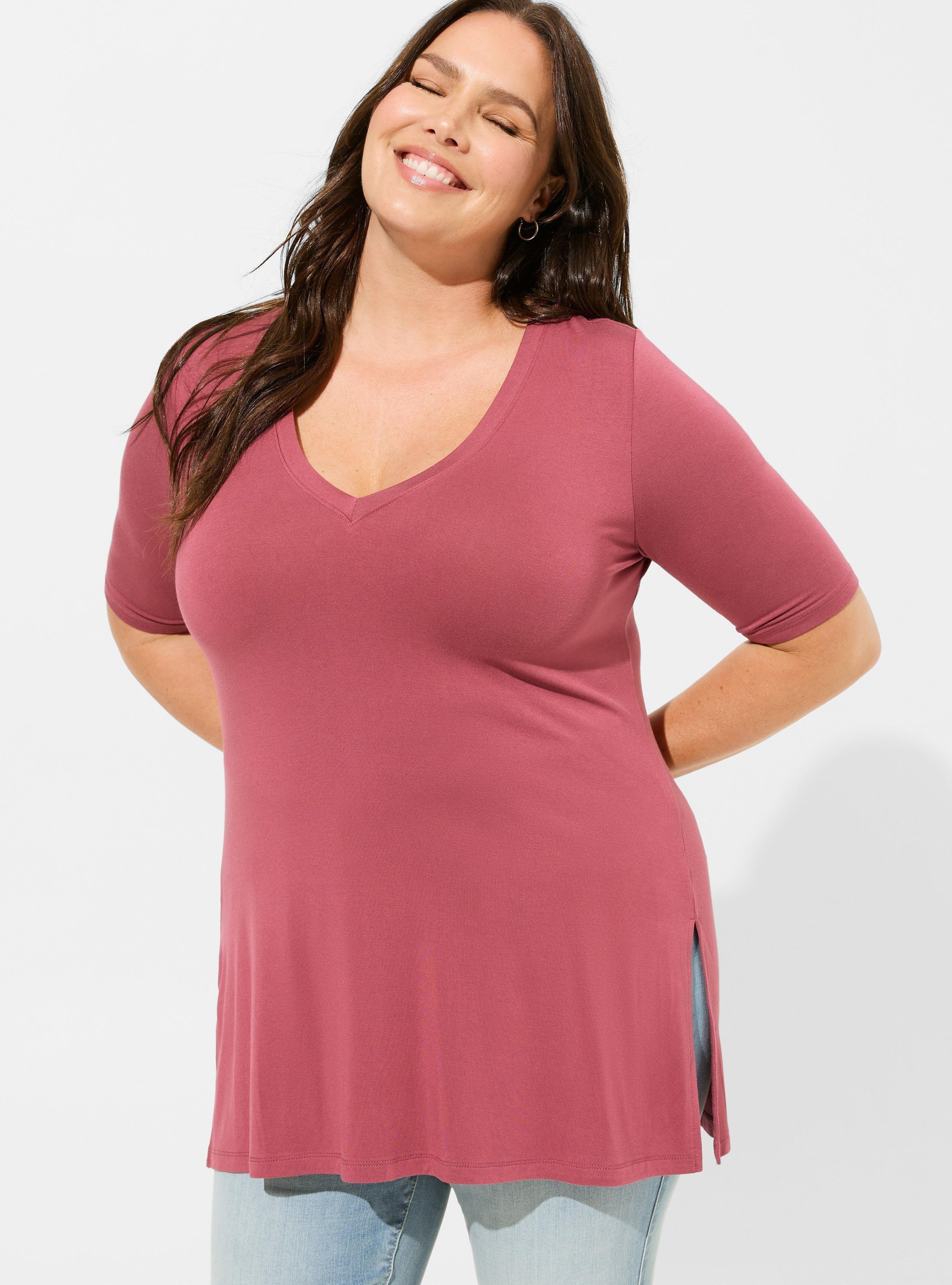 Plus Size - Super Soft V-Neck Tunic Tee - Torrid