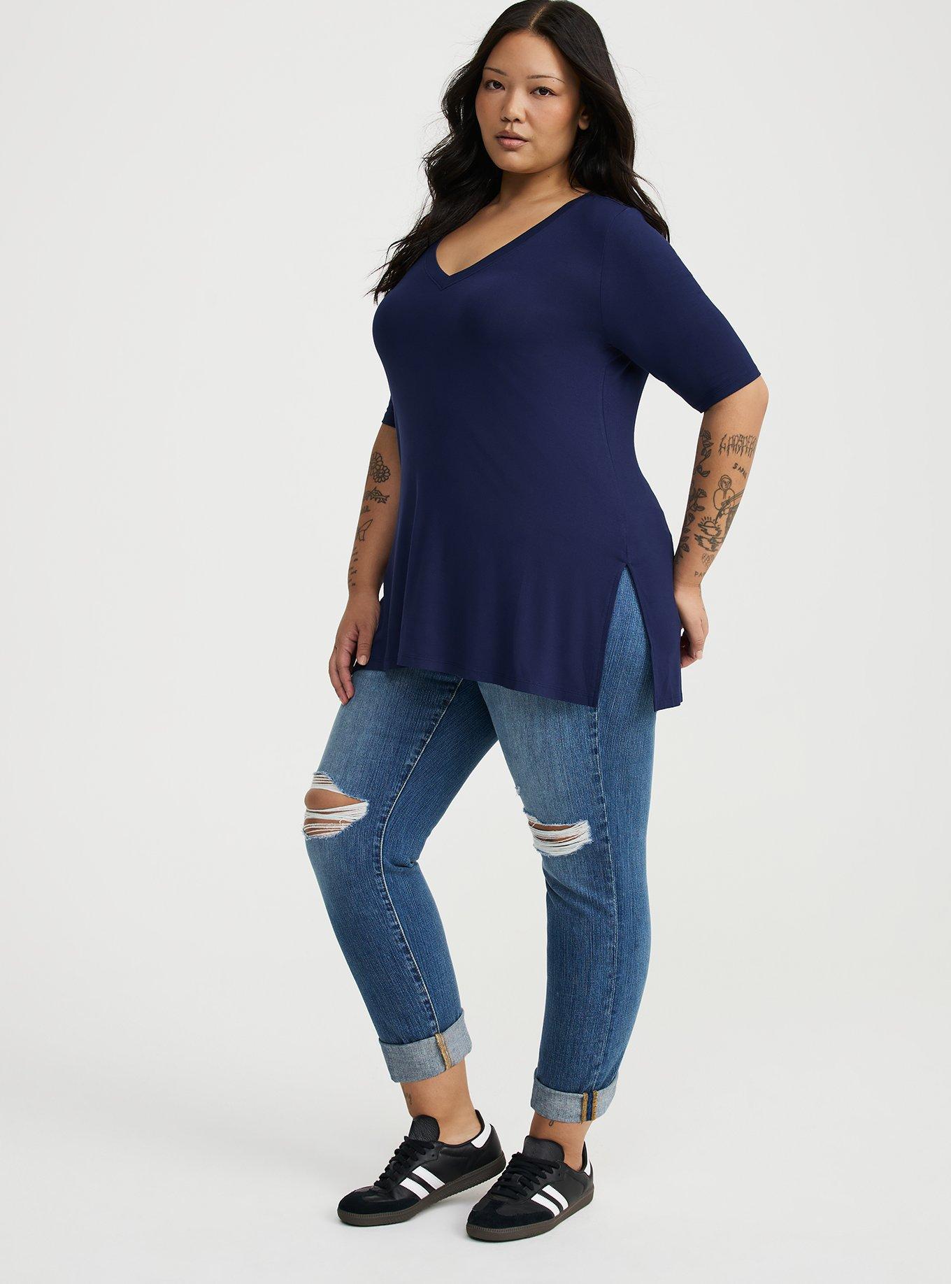 Plus Size - Favorite Tunic Super Soft V-Neck Side Slit Tee - Torrid