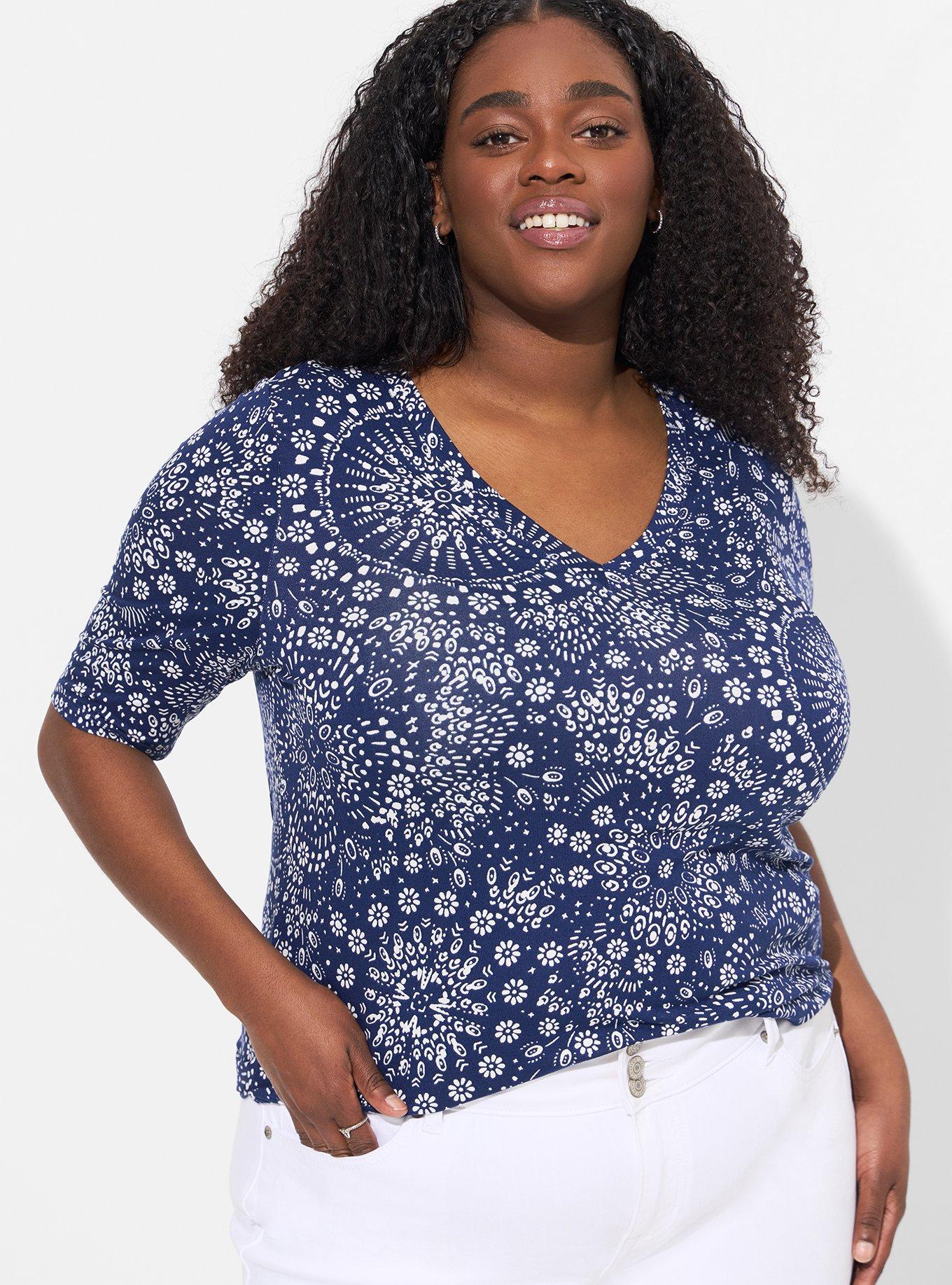 Plus Size - Super Soft Crew Knotted Asymmetrical Tunic Tee - Torrid