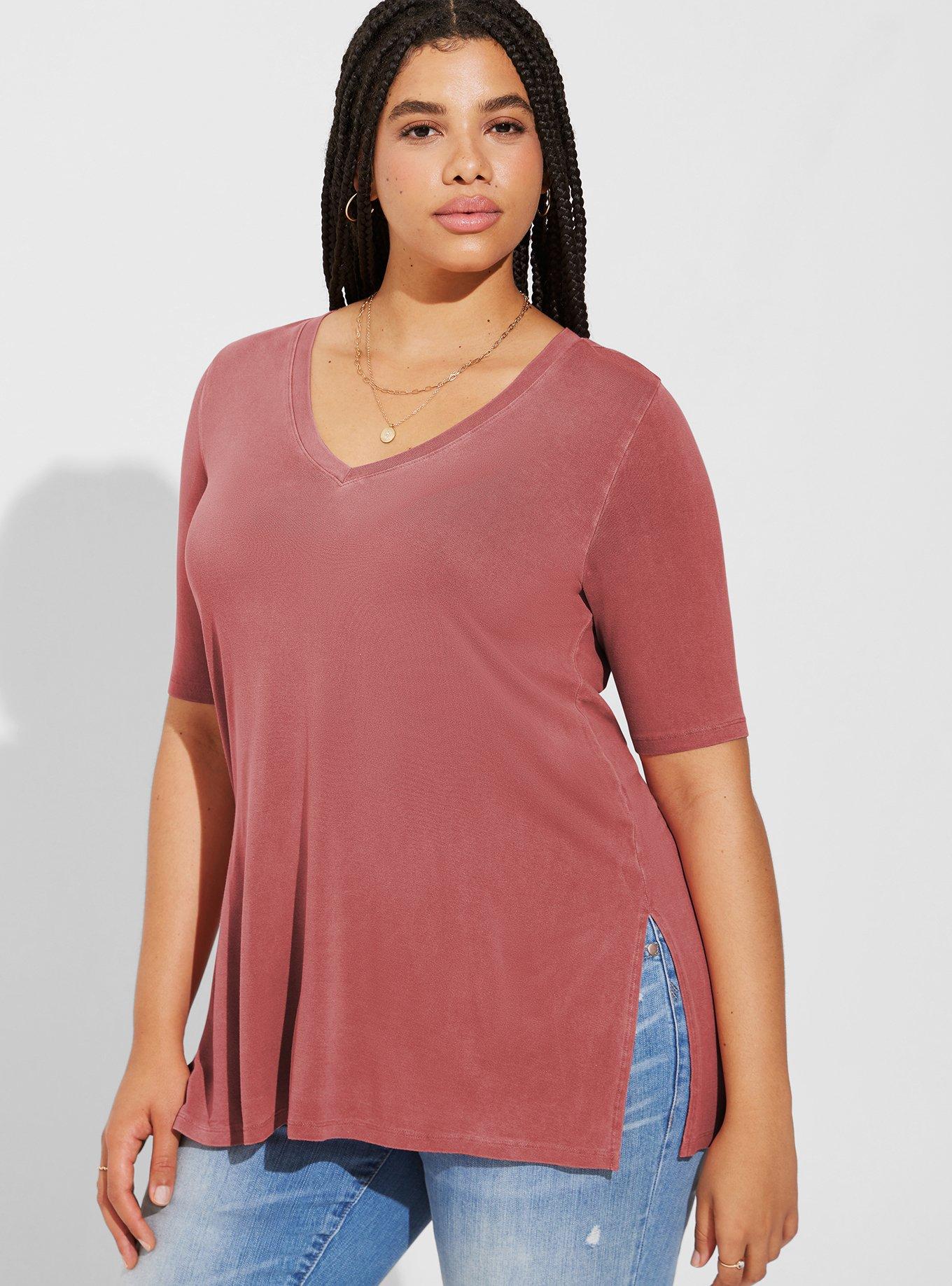 Plus Size - Favorite Tunic Super Soft V-Neck Side Slit Tee - Torrid