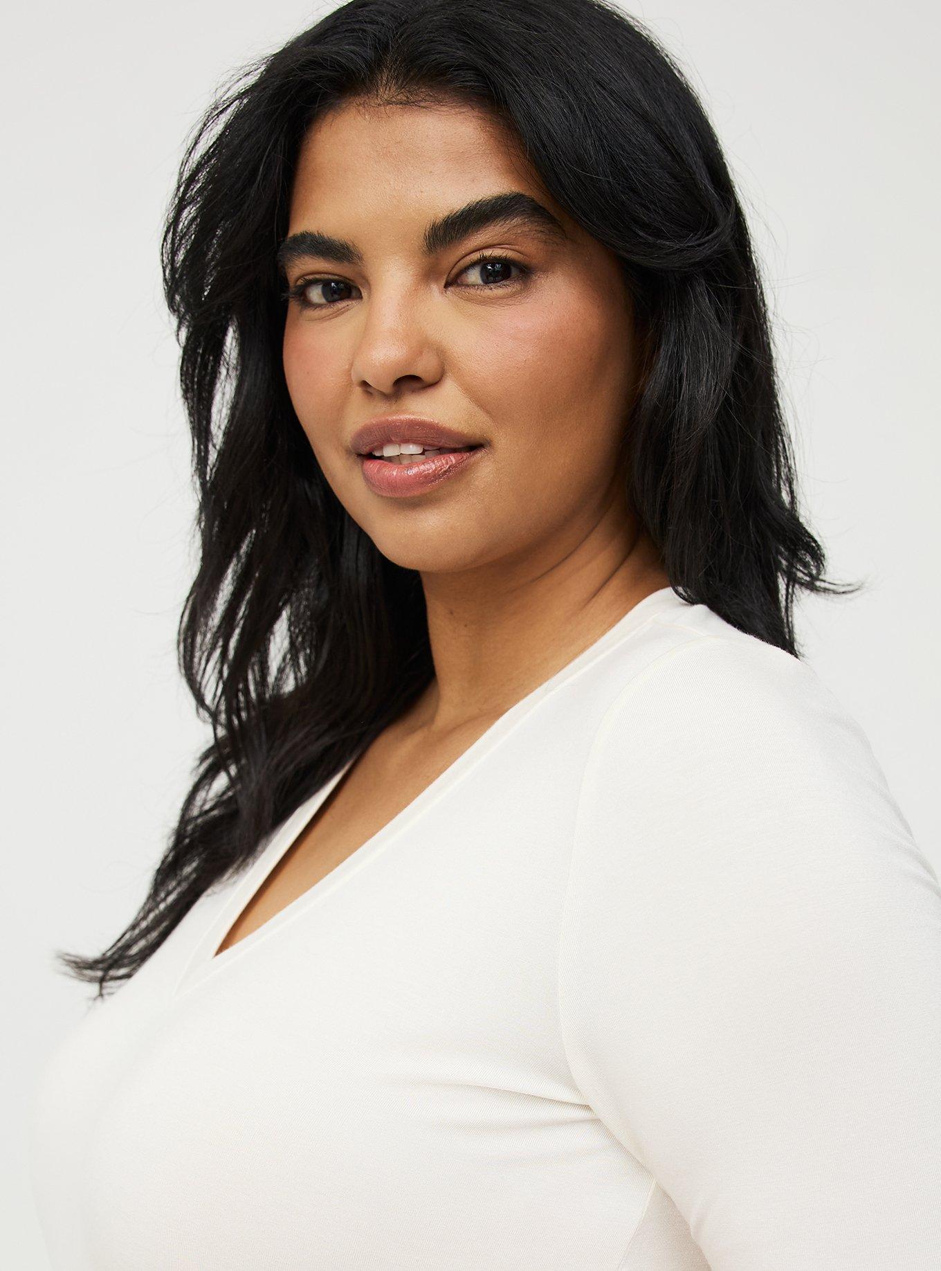 Favorite Tunic Super Soft V-Neck Tee, WHISPER WHITE, alternate