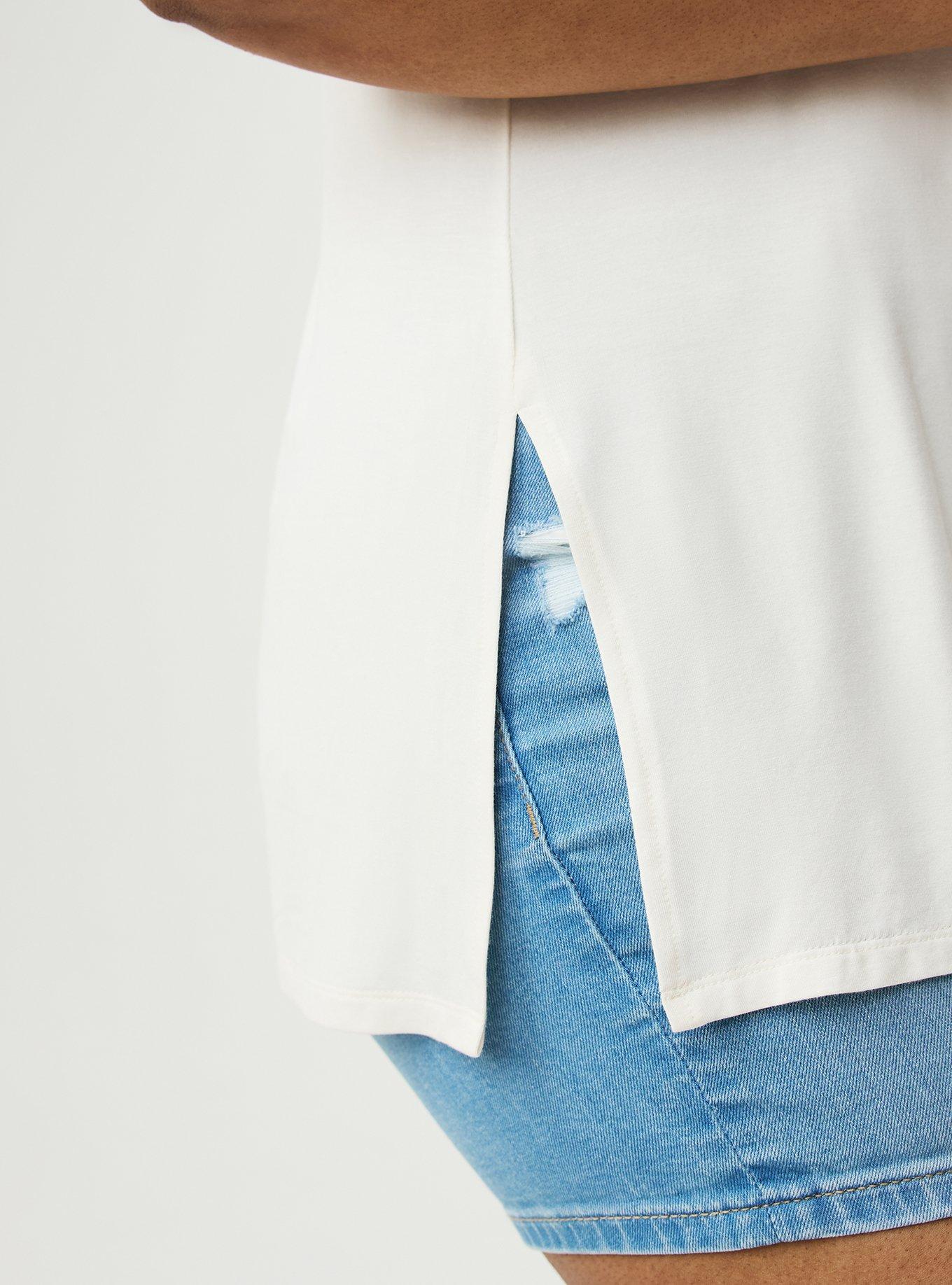 Favorite Tunic Super Soft V-Neck Tee, WHISPER WHITE, alternate