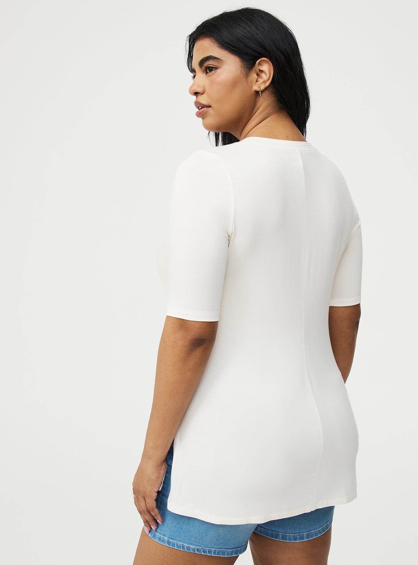 Favorite Tunic Super Soft V-Neck Tee, WHISPER WHITE, alternate