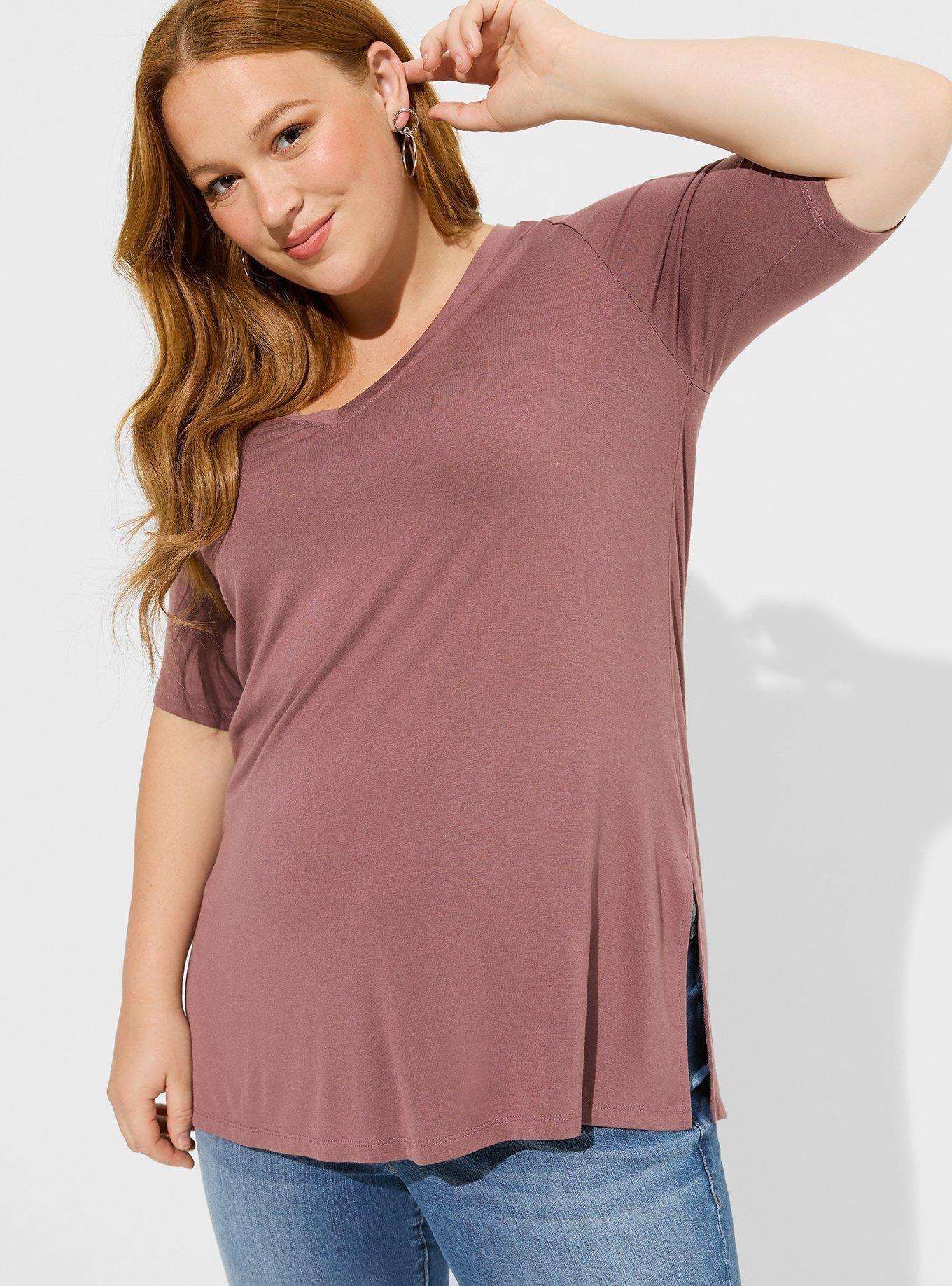 Plus Size - Favorite Tunic Super Soft V-Neck Side Slit Tee - Torrid