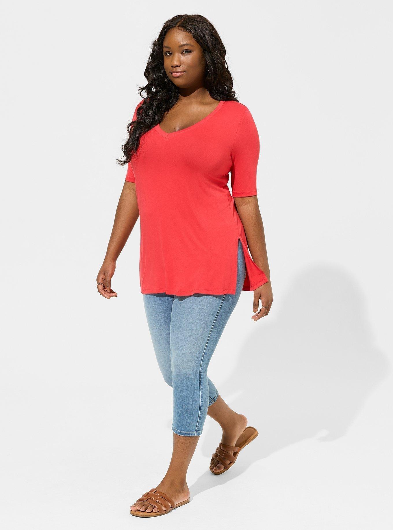 Plus Size - Super Soft V-Neck Tunic Tee - Torrid