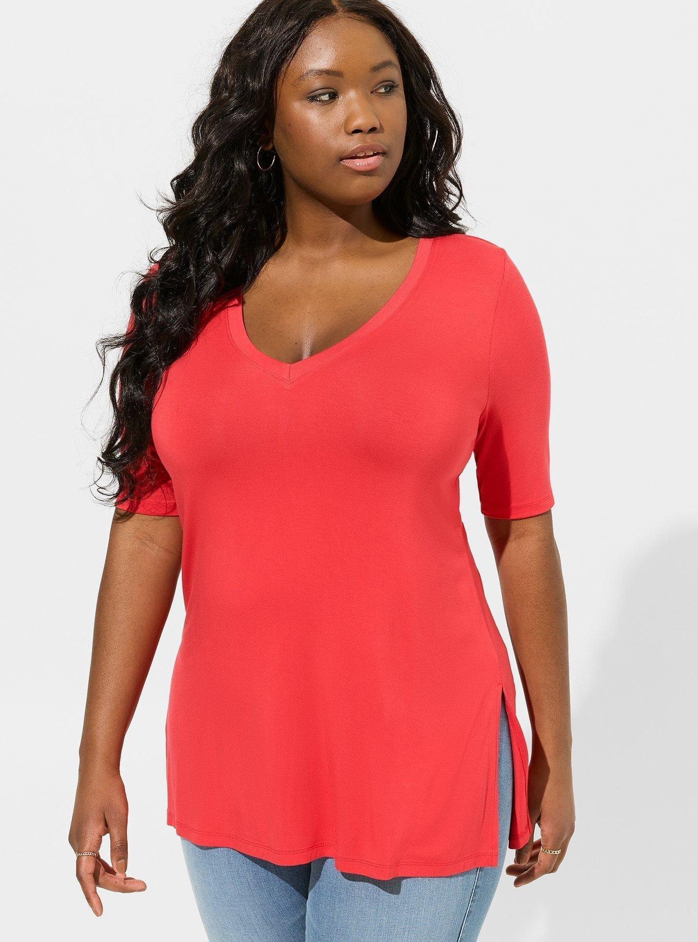 Plus Size - Favorite Tunic Super Soft V-Neck Side Slit Tee - Torrid