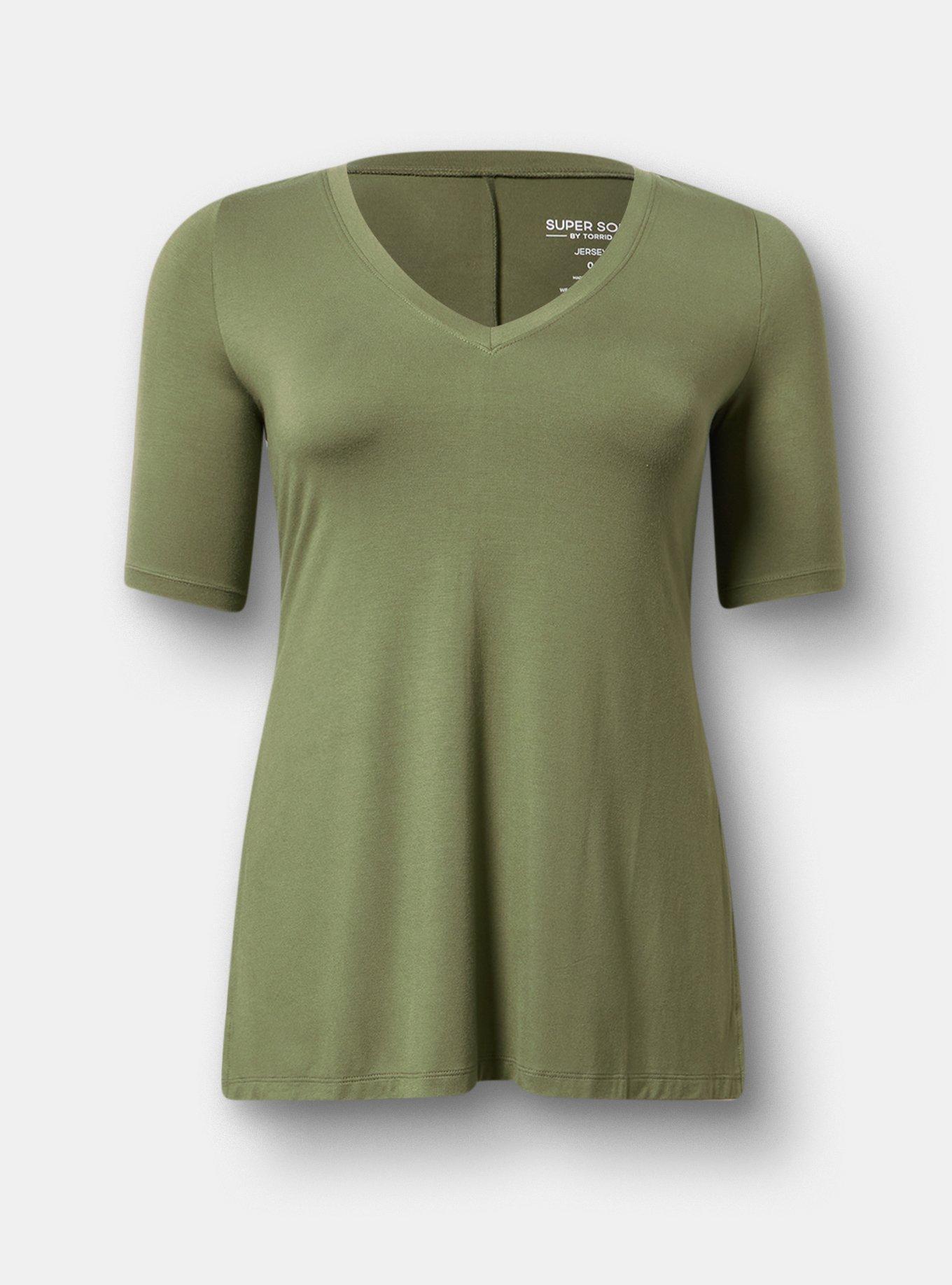 Favorite Tunic Super Soft V-Neck Tee, FOUR LEAF CLOVER, hi-res