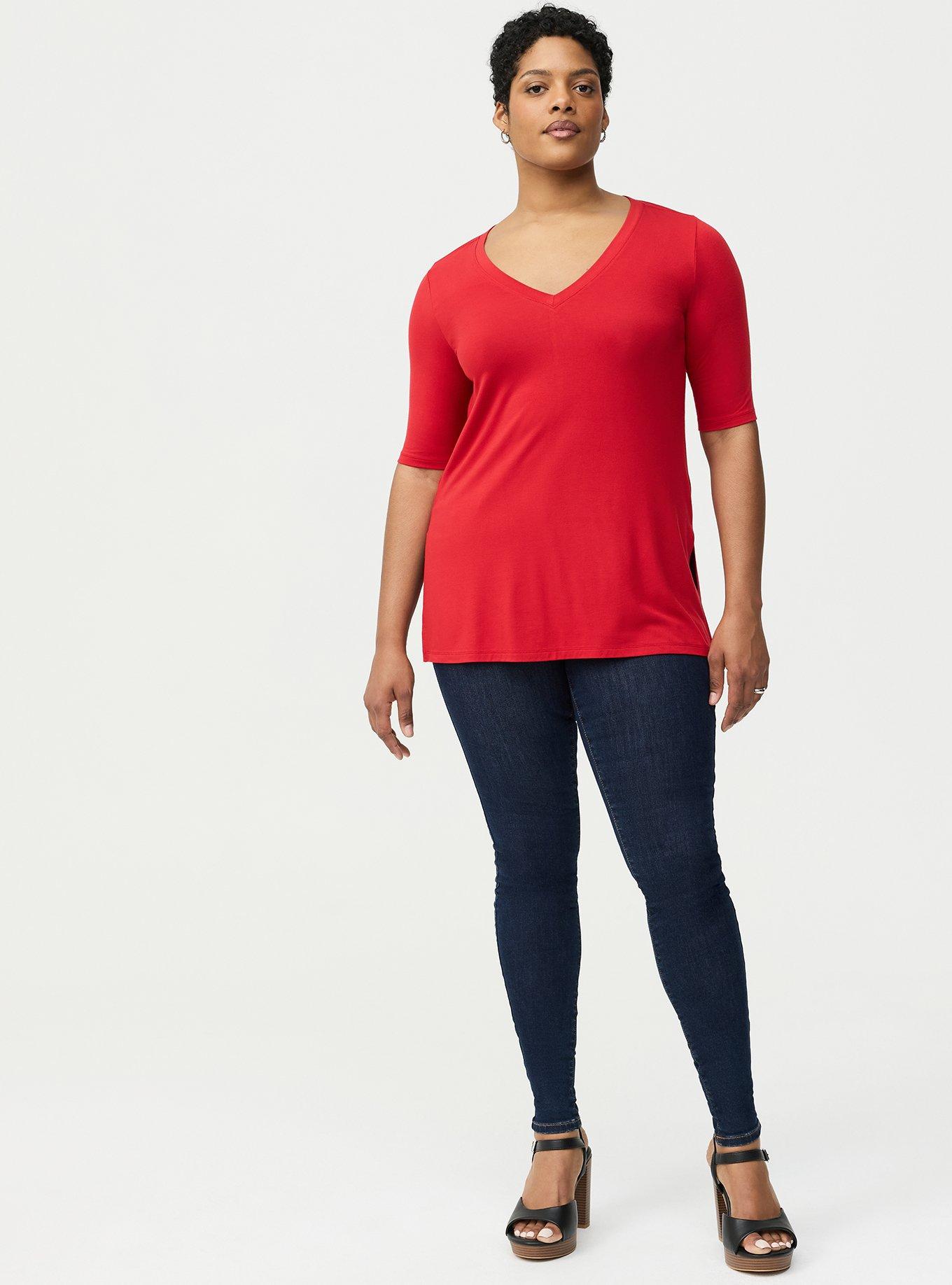 Plus Size - Favorite Tunic Super Soft V-Neck Side Slit Tee - Torrid