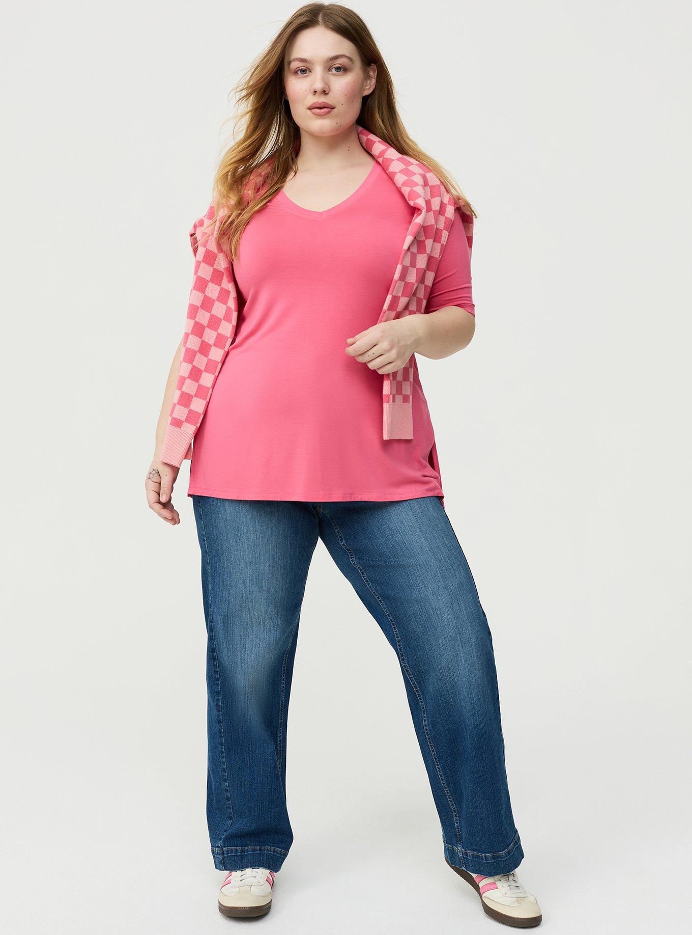 Favorite Tunic Super Soft V-Neck Tee, FRUIT DOVE, hi-res