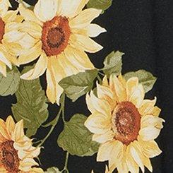 Favorite Tunic Super Soft V-Neck Tee, CLASSIC SUNFLOWERS FLORAL BLACK, swatch