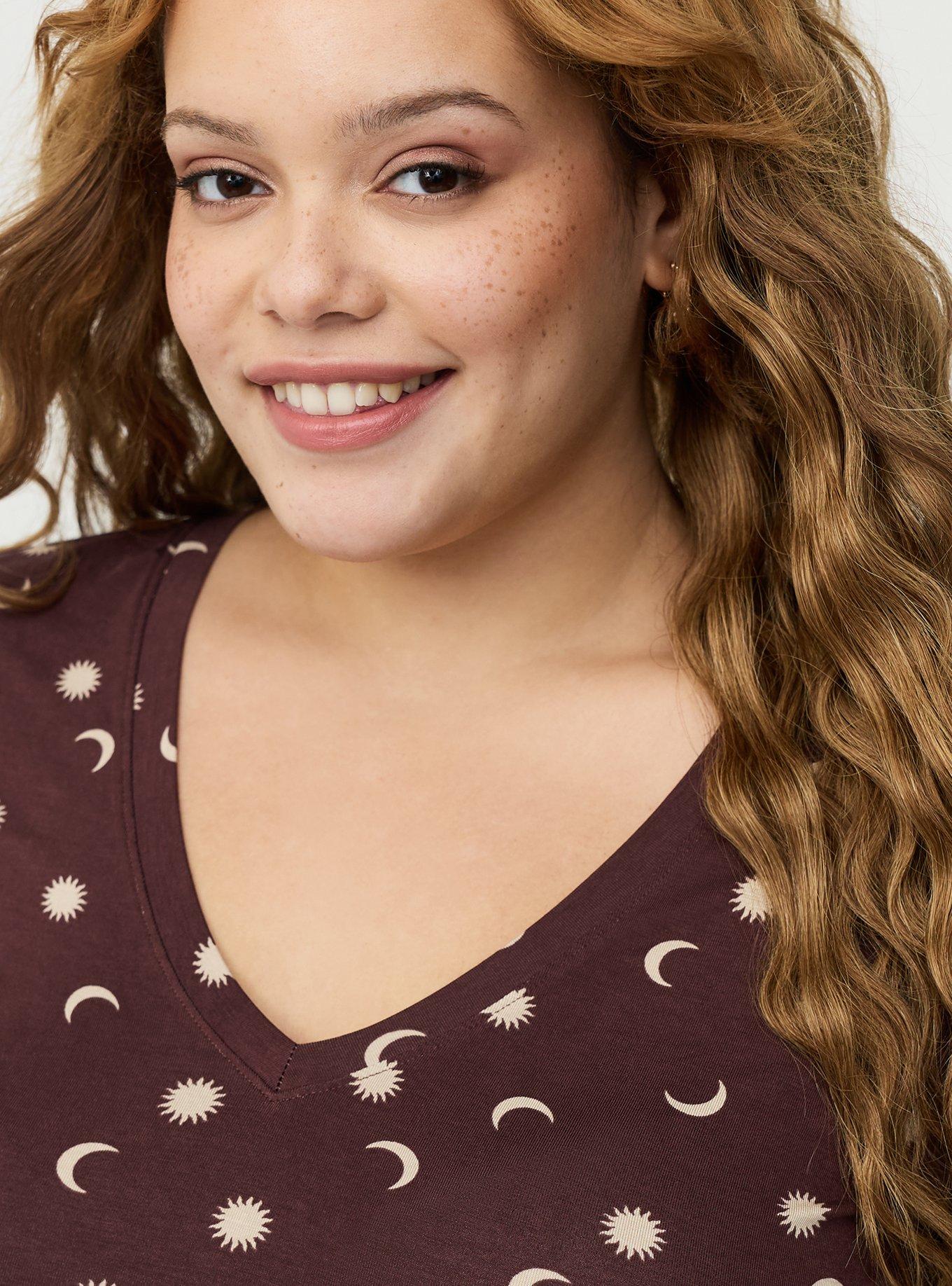 Favorite Tunic Super Soft V-Neck Tee, PICKED STARS BROWN, alternate