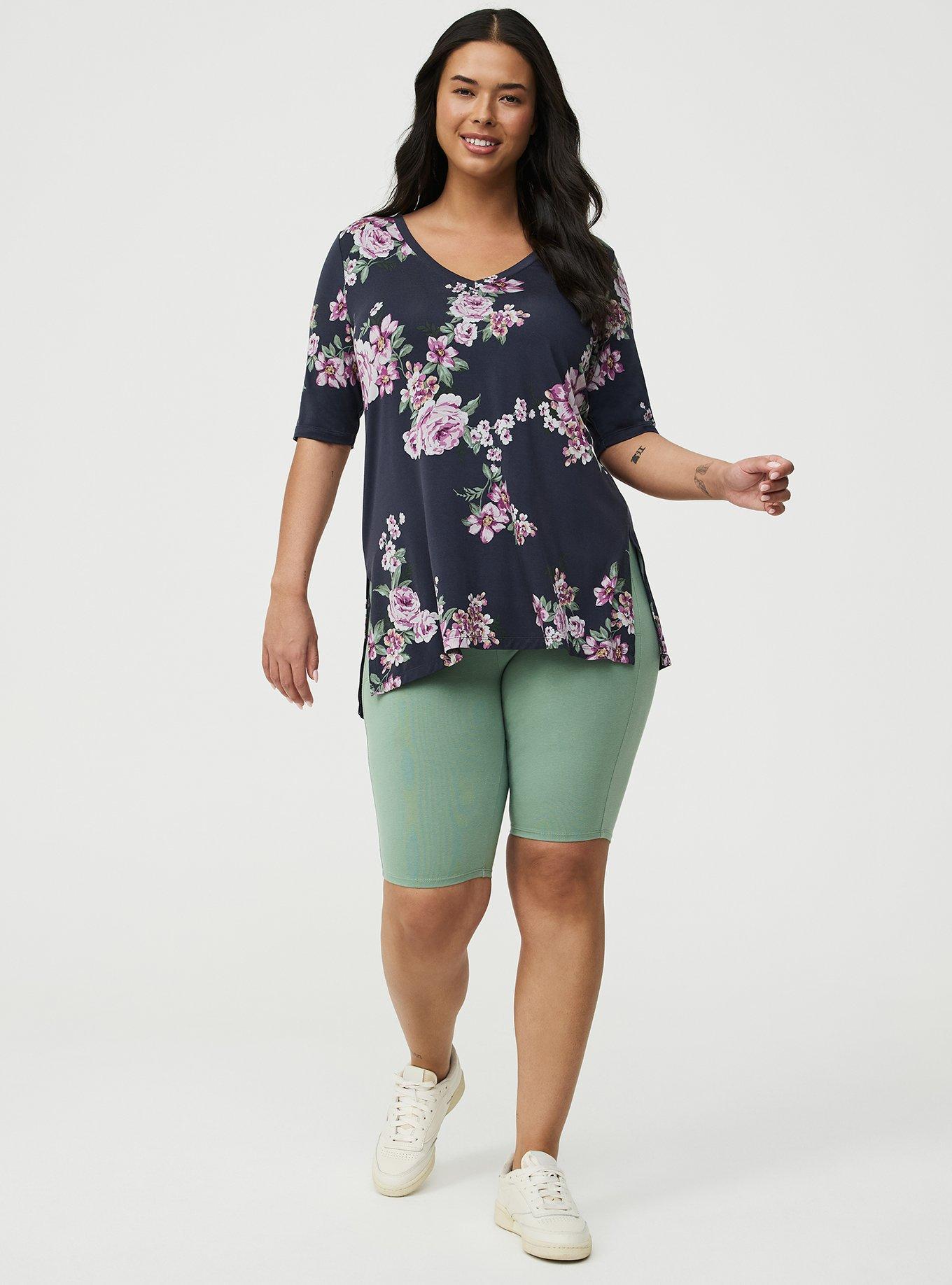 Favorite Tunic Super Soft V-Neck Tee, BRENNA FLORAL MULTI, alternate