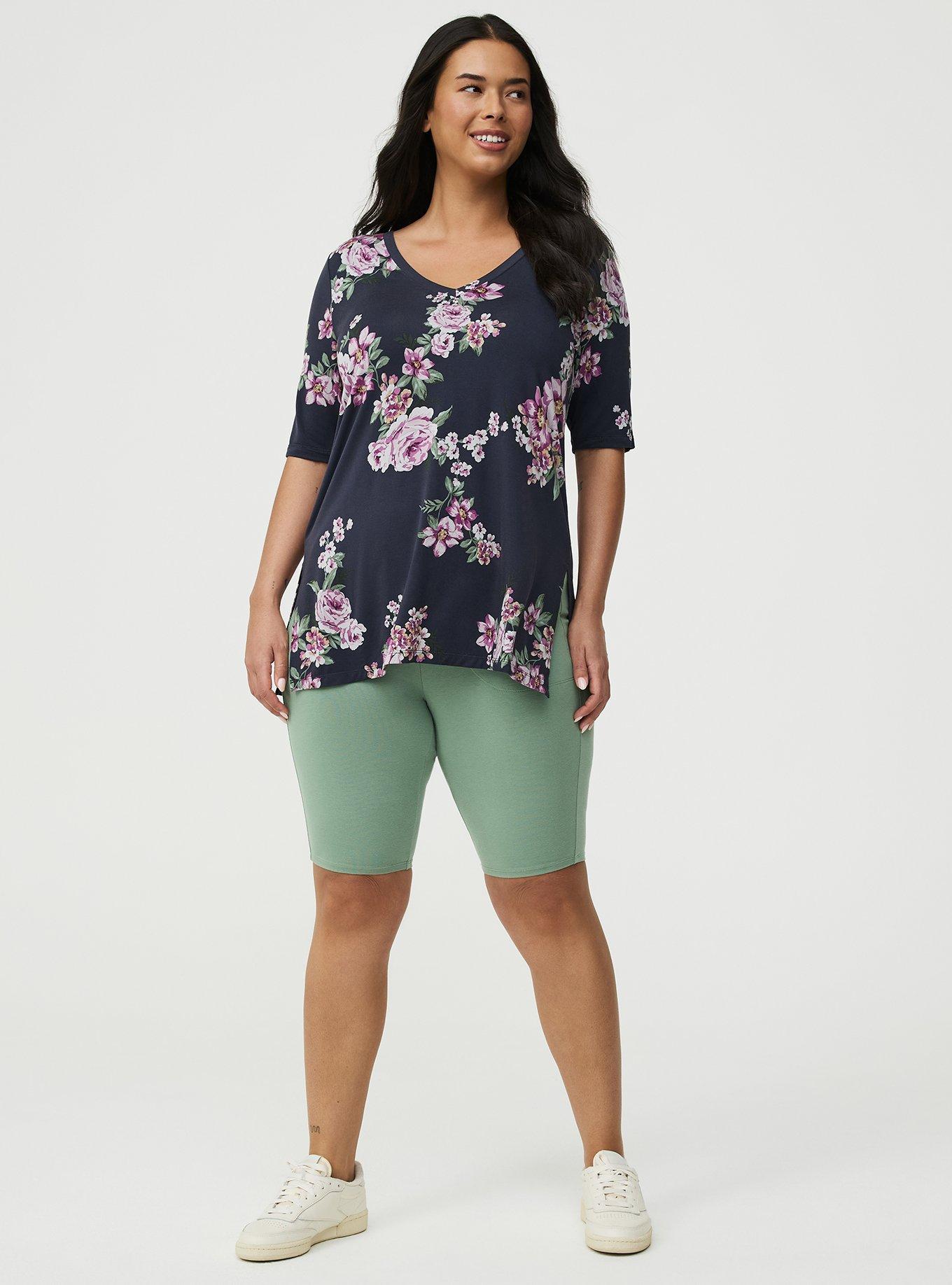 Favorite Tunic Super Soft V-Neck Tee, BRENNA FLORAL MULTI, alternate