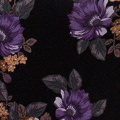 Plus Size Favorite Tunic Super Soft V-Neck Side Slit Tee, BRENDA FLORAL BLACK, swatch