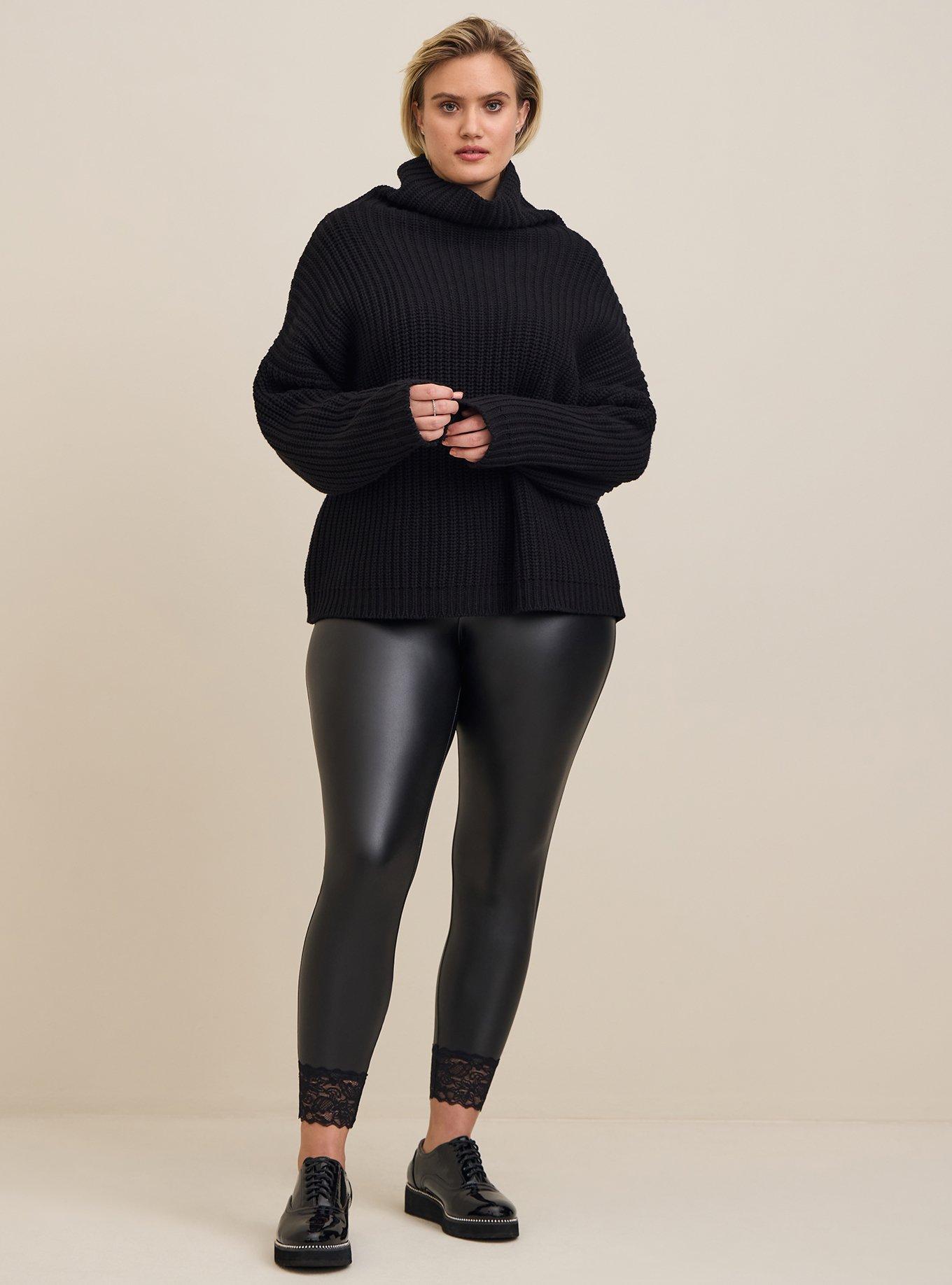 Plus Size High Waisted Faux Leather Leggings