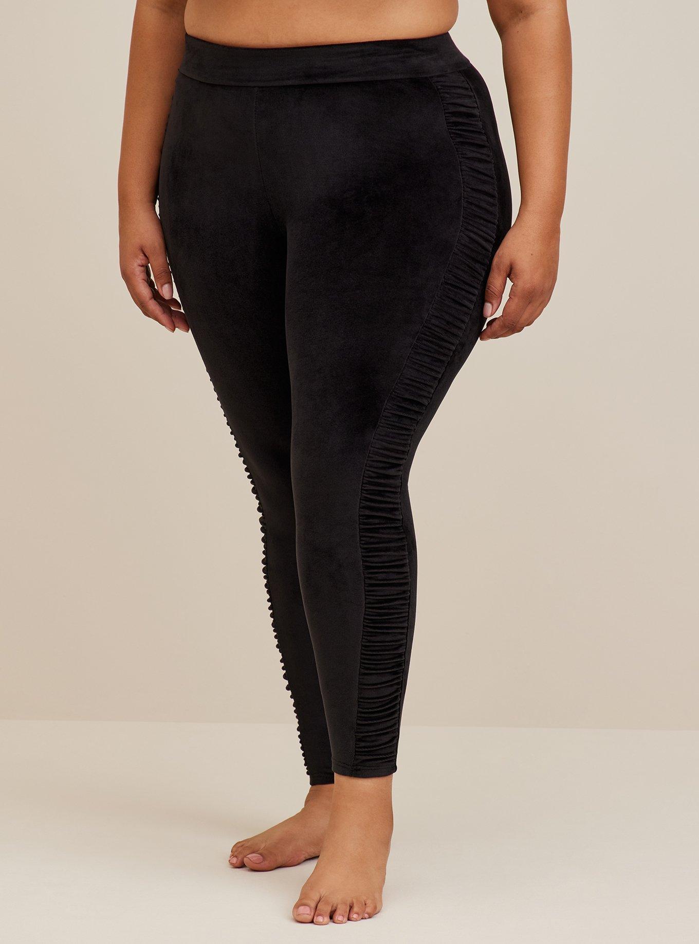 Plus Size - Full Length Signature Waist Ruched Velour Side Legging - Torrid