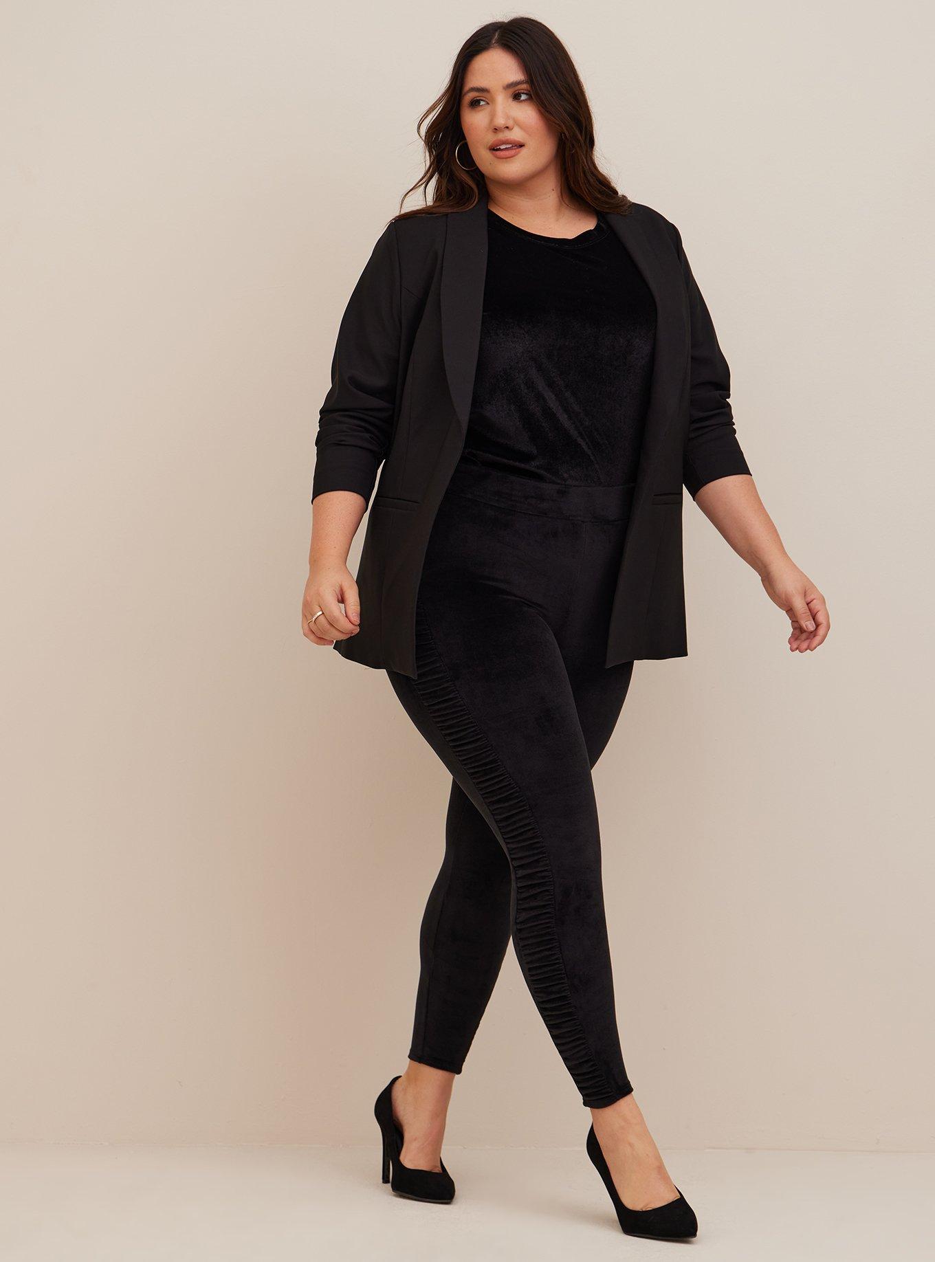 Size - Full Waist Ruched Velour Side Legging - Torrid