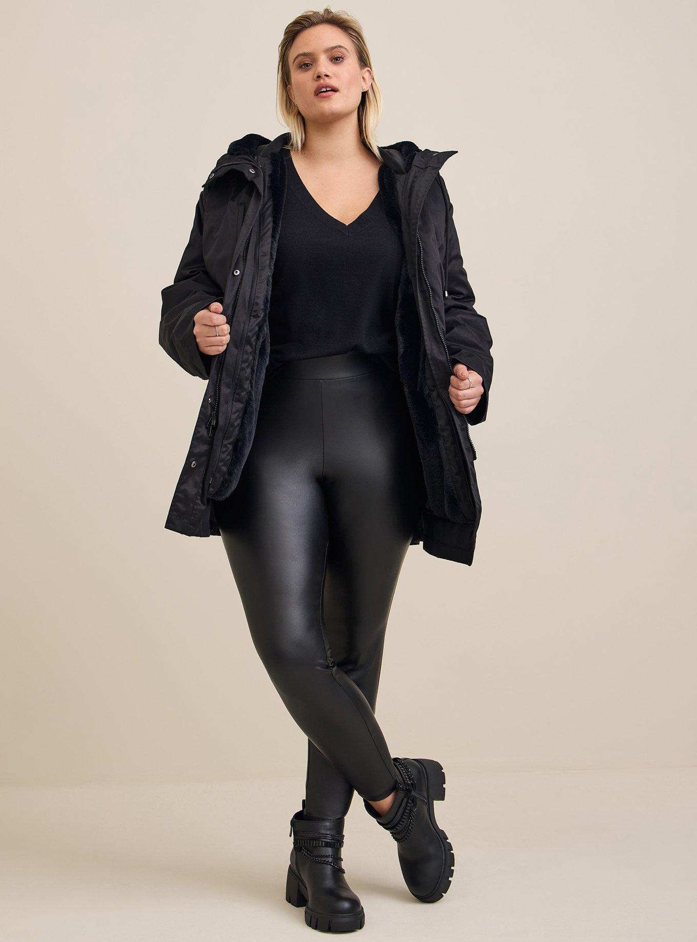 Plus Size - Full Length Signature Waist Faux Leather Zipper Legging - Torrid