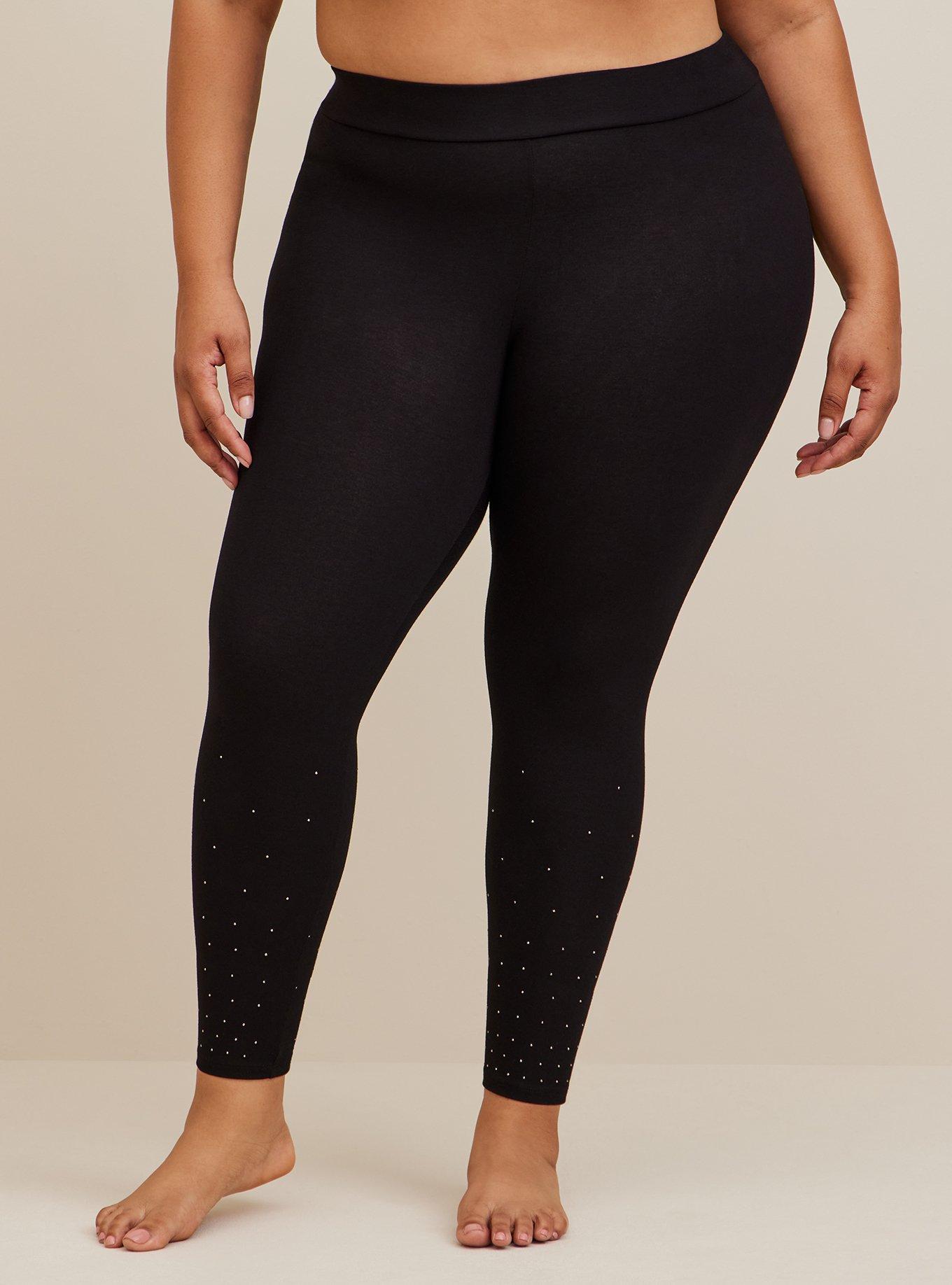 Plus Size - Crop Signature Waist Rhinestone Legging - Torrid