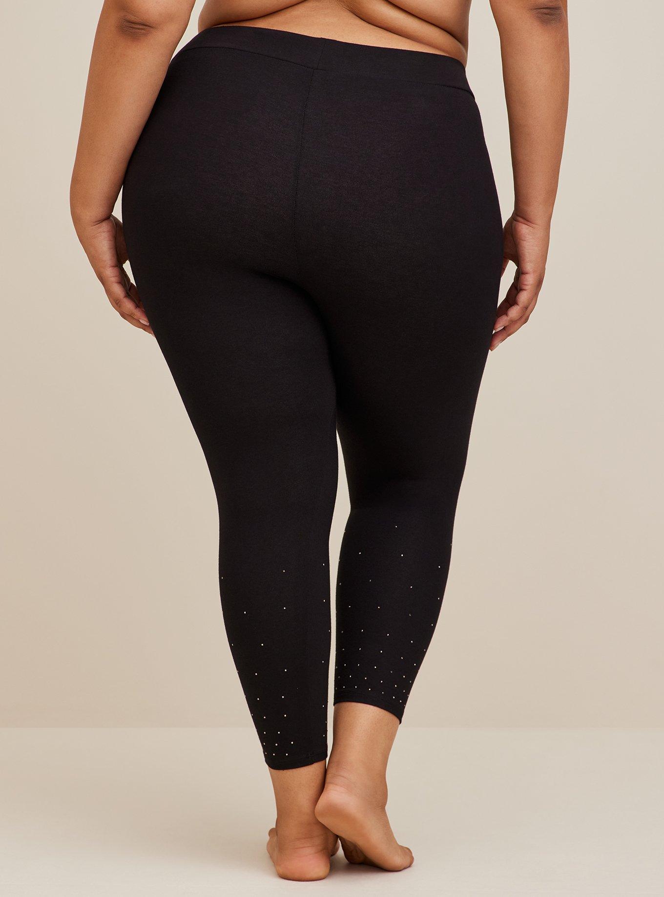 Plus Size - Crop Signature Waist Rhinestone Legging - Torrid