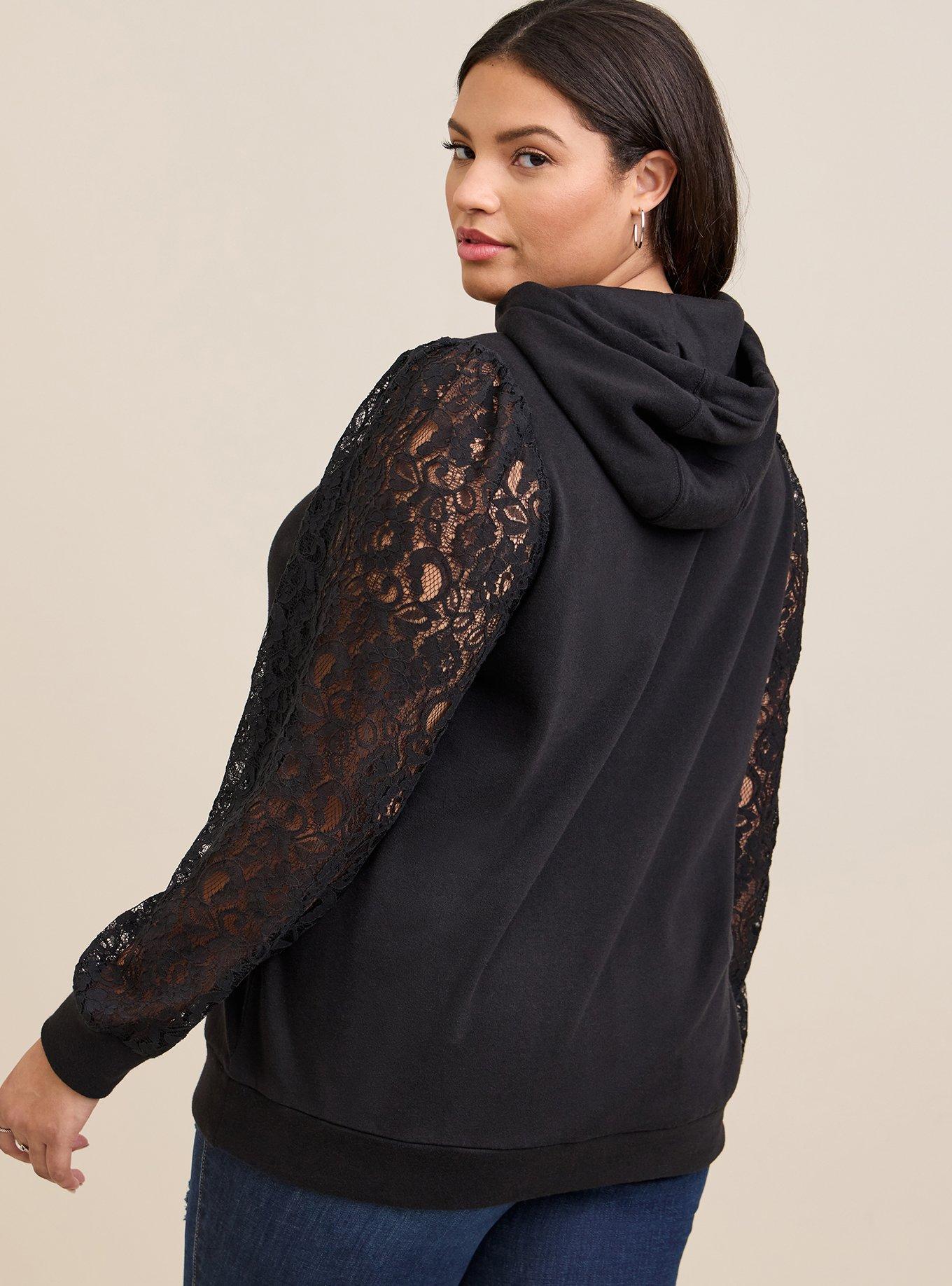 Black 2025 lace hoodie