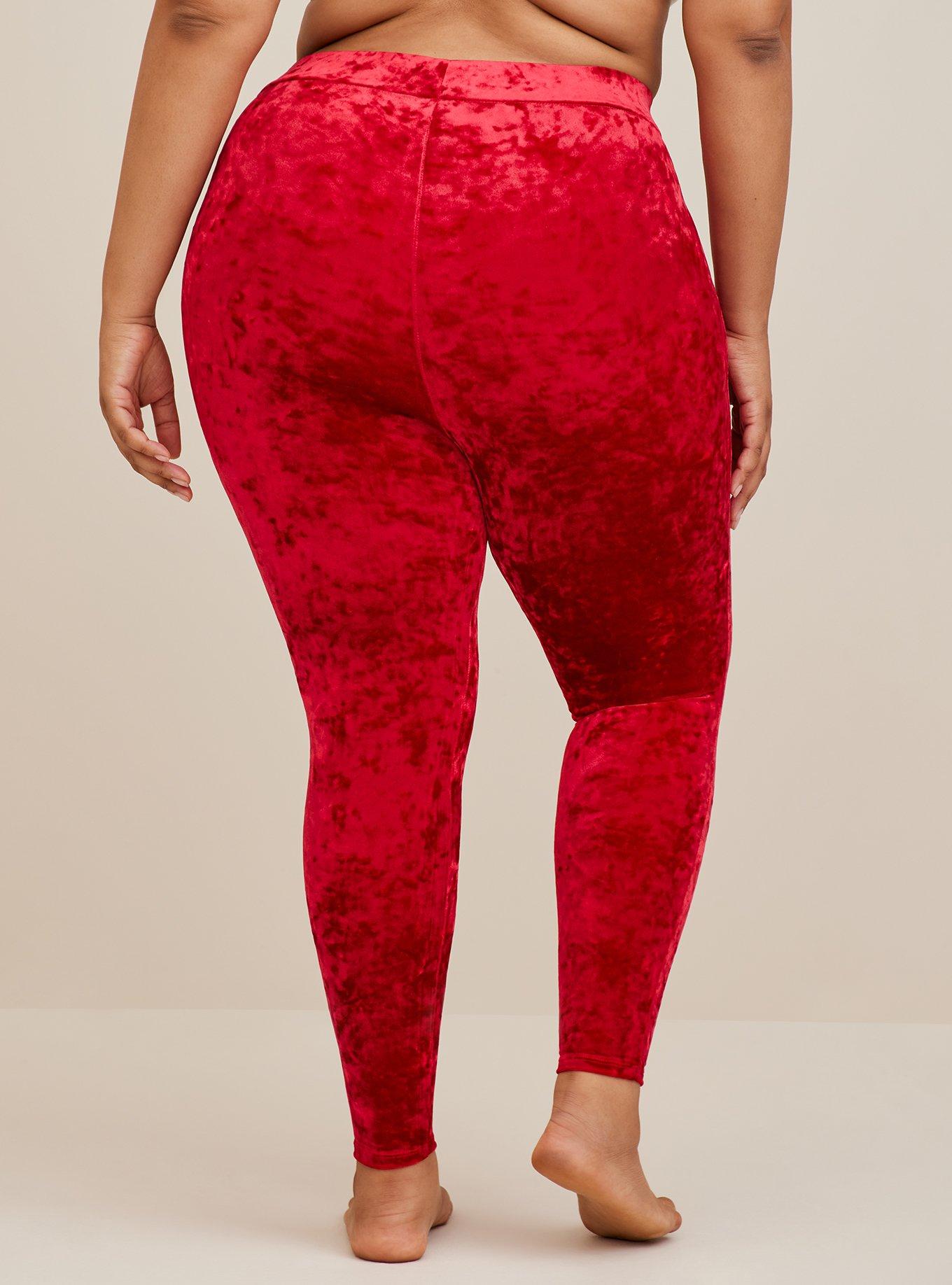 Pants Red Velvet Tights Plus Size Full Length Signature Waist