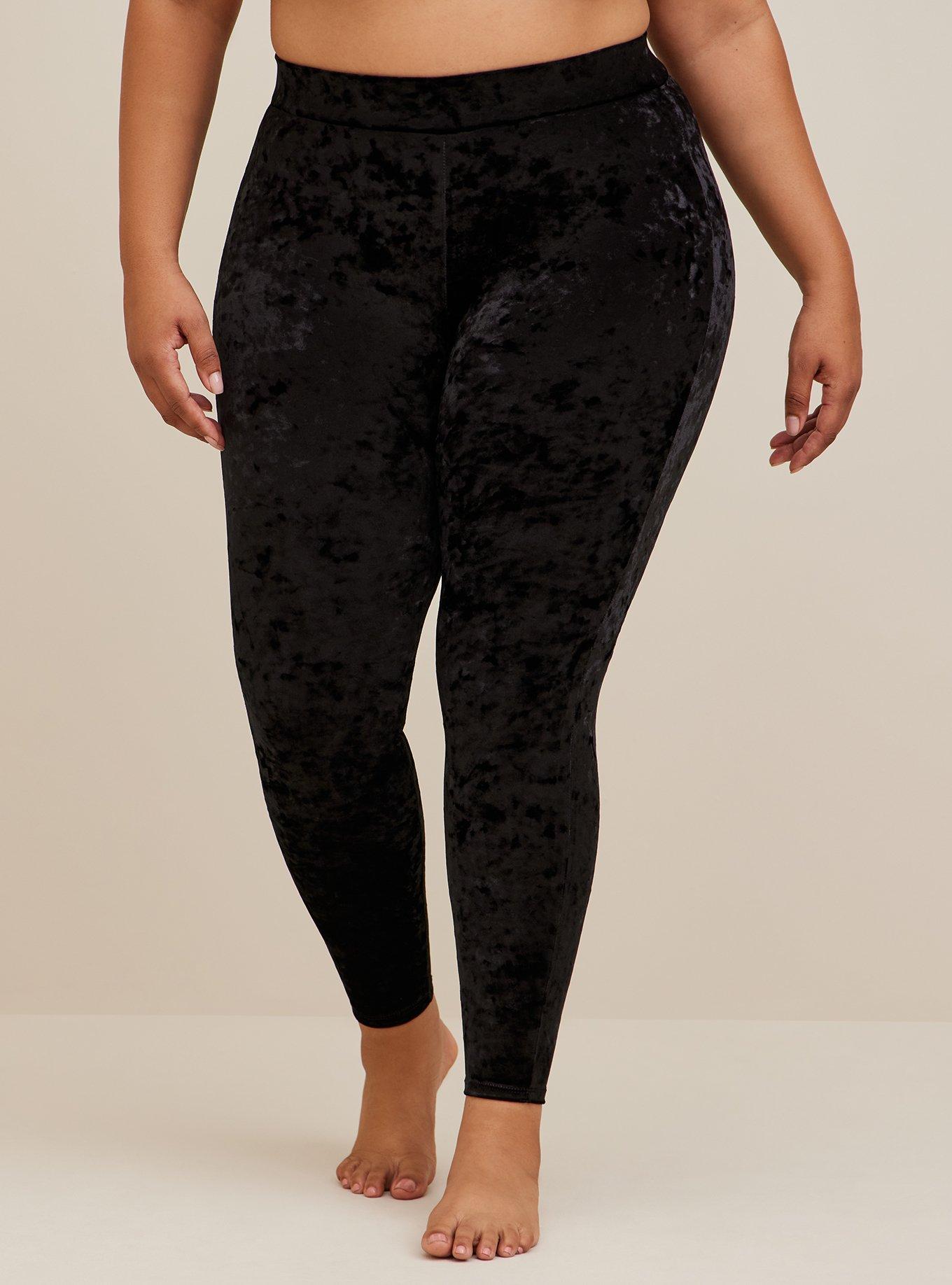 Plus Size Crushed Velvet Leggings