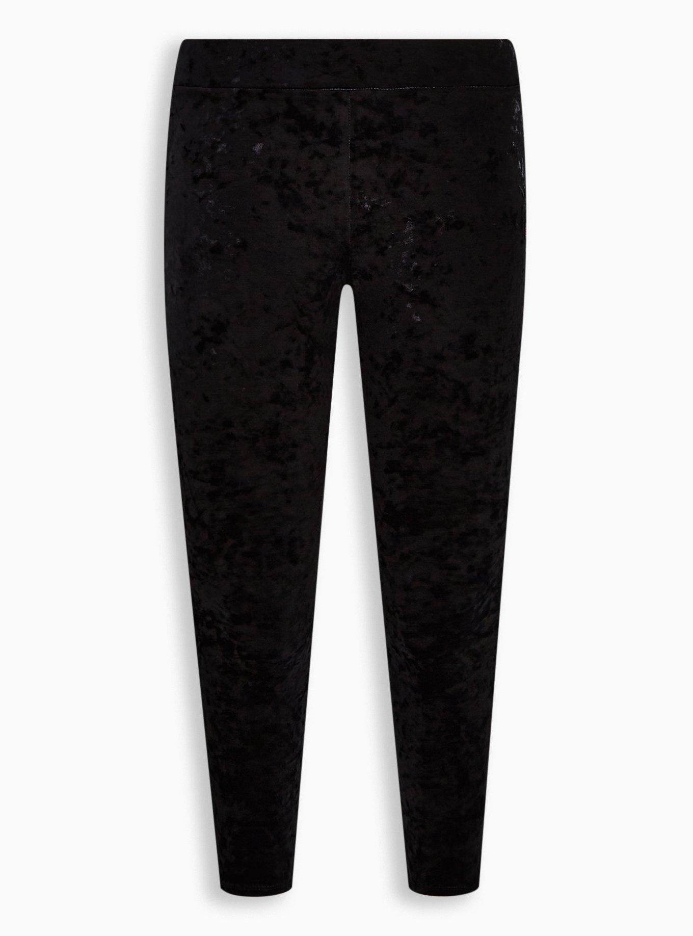 Crushed velvet leggings black best sale