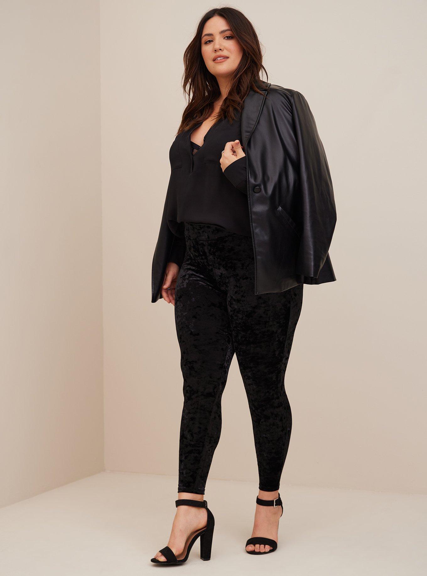 Plus Size Crushed Velvet Leggings