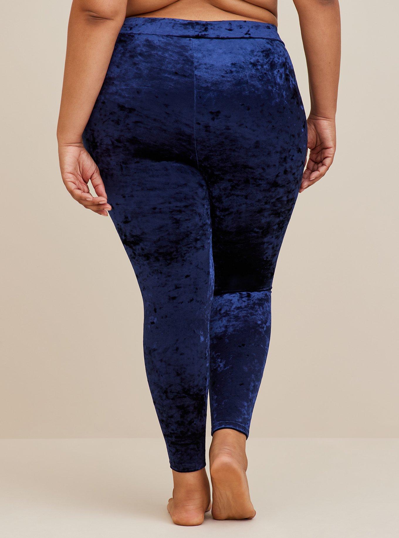 Regina Crushed Velvet Legging In Navy Blue [Crushed Velvet Legging