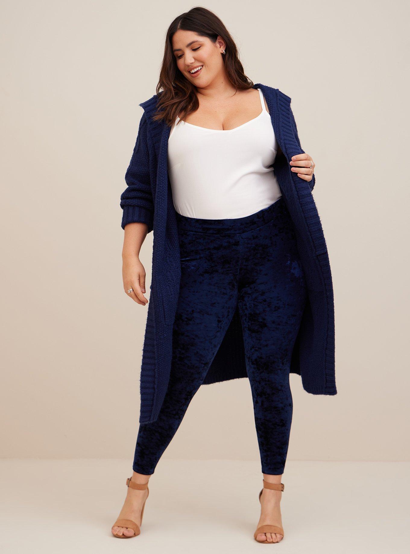 Plus Size - Full Length Signature Waist Crushed Velvet Legging - Torrid